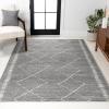 JONATHAN Y Zaina Moroccan Beni Souk Cream/Black Indoor Area Rug, 8×10, Contemporary, Modern, Easy-Cleaning for Living Room, Bedroom, Kitchen, Pet Friendly, Non-Shedding (MOH203A-8)(Gray/Cream)