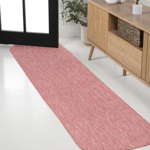 JONATHAN Y Radius Corner Solid Indoor Outdoor Runner Rug 2X8 Light Rose, Miles Modern Minimalist for Backyard, Patio, Porch, Easy-Cleaning, High Traffic, Pet-Friendly, Non-Shedding (SHP100E-28)(Light Rose)