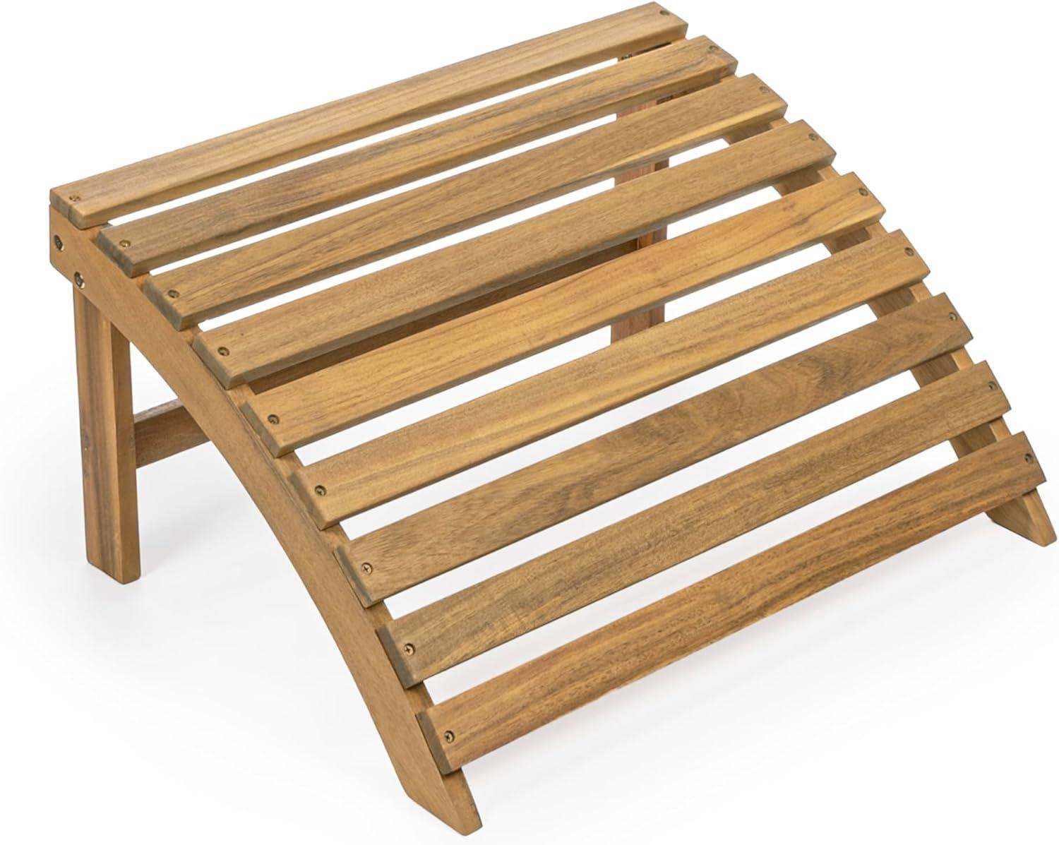 imageJONATHAN Y ADK1000D Saranac 2Piece Traditional Rustic Acacia Wood Adirondack Chair with Detachable Ottoman Classic Coastal Cottage Vintage Farmhouse WhiteTeak Brown