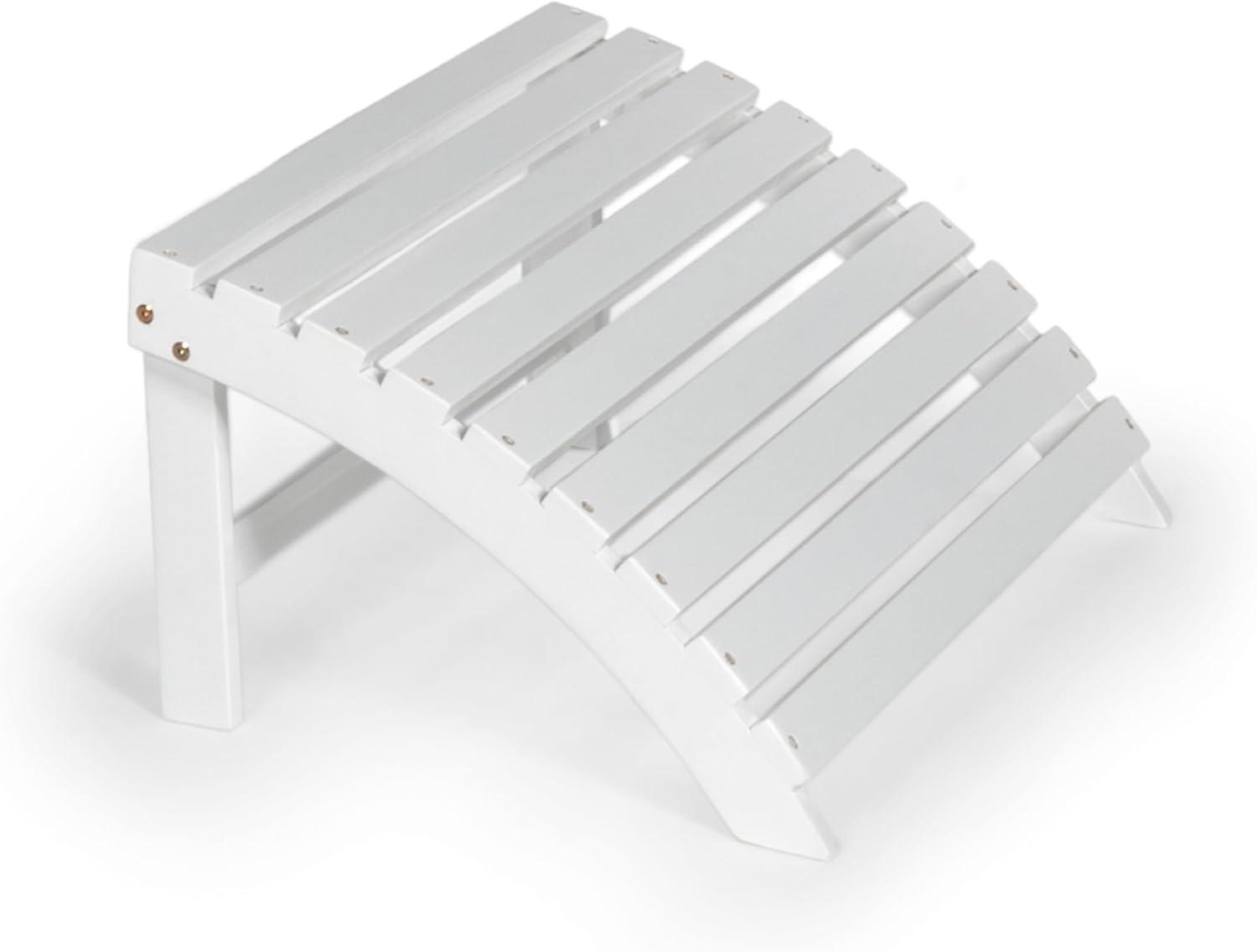 imageJONATHAN Y ADK1000D Saranac 2Piece Traditional Rustic Acacia Wood Adirondack Chair with Detachable Ottoman Classic Coastal Cottage Vintage Farmhouse WhiteWhite