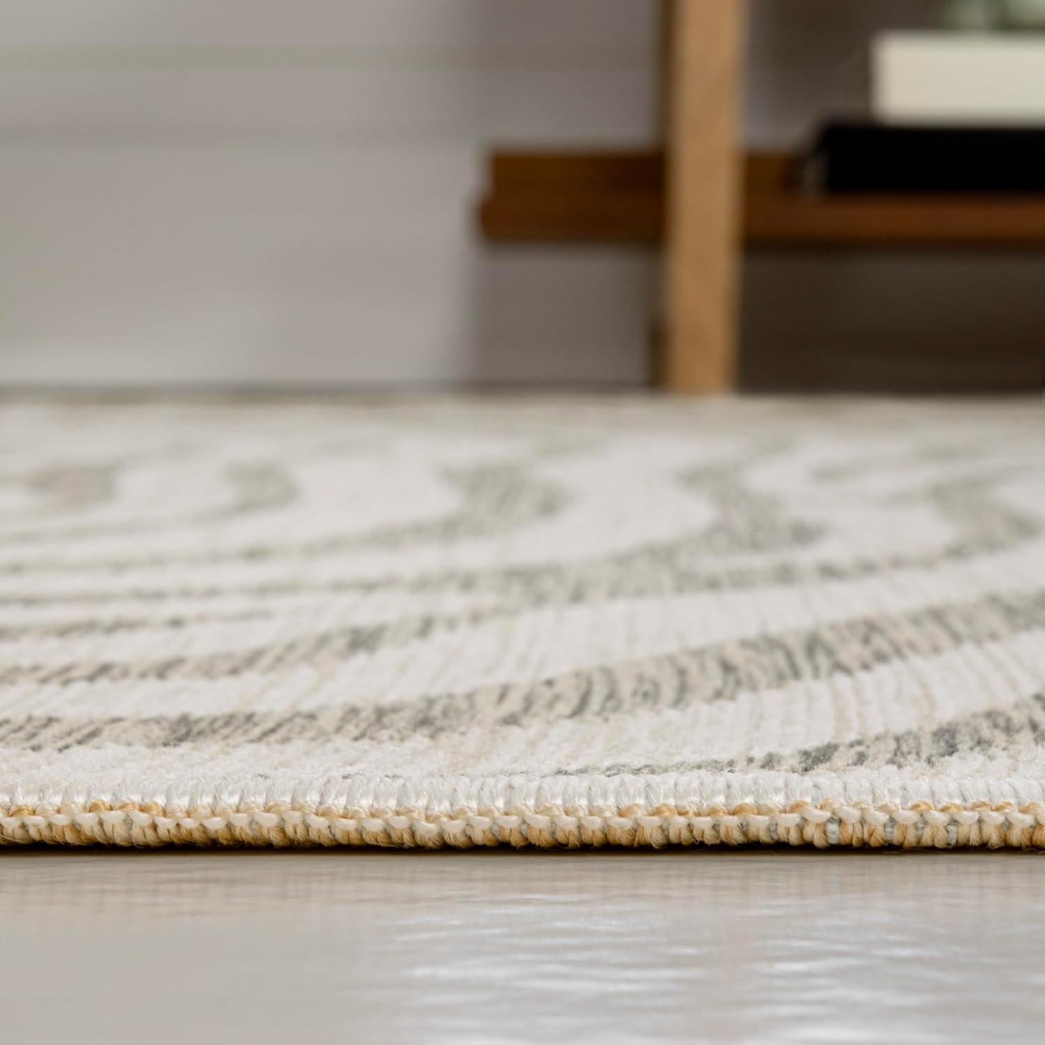 imageJONATHAN Y Abstract Reversible Washable Indoor Outdoor Area Rug 8X10 GrayCream Eryx Modern Bohemian Organic for Backyard Patio Porch EasyCleaning PetFriendly NonShedding SVH103A8311 x 6 Rectangular