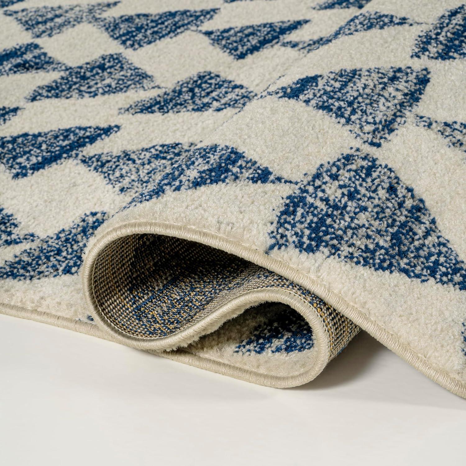 imageJONATHAN Y Aisha Moroccan Triangle Geometric BlackCream Indoor Area Rug 8x10 Contemporary Modern EasyCleaning for Living Room Bedroom Kitchen Pet Friendly NonShedding MOH206C8CreamNavy