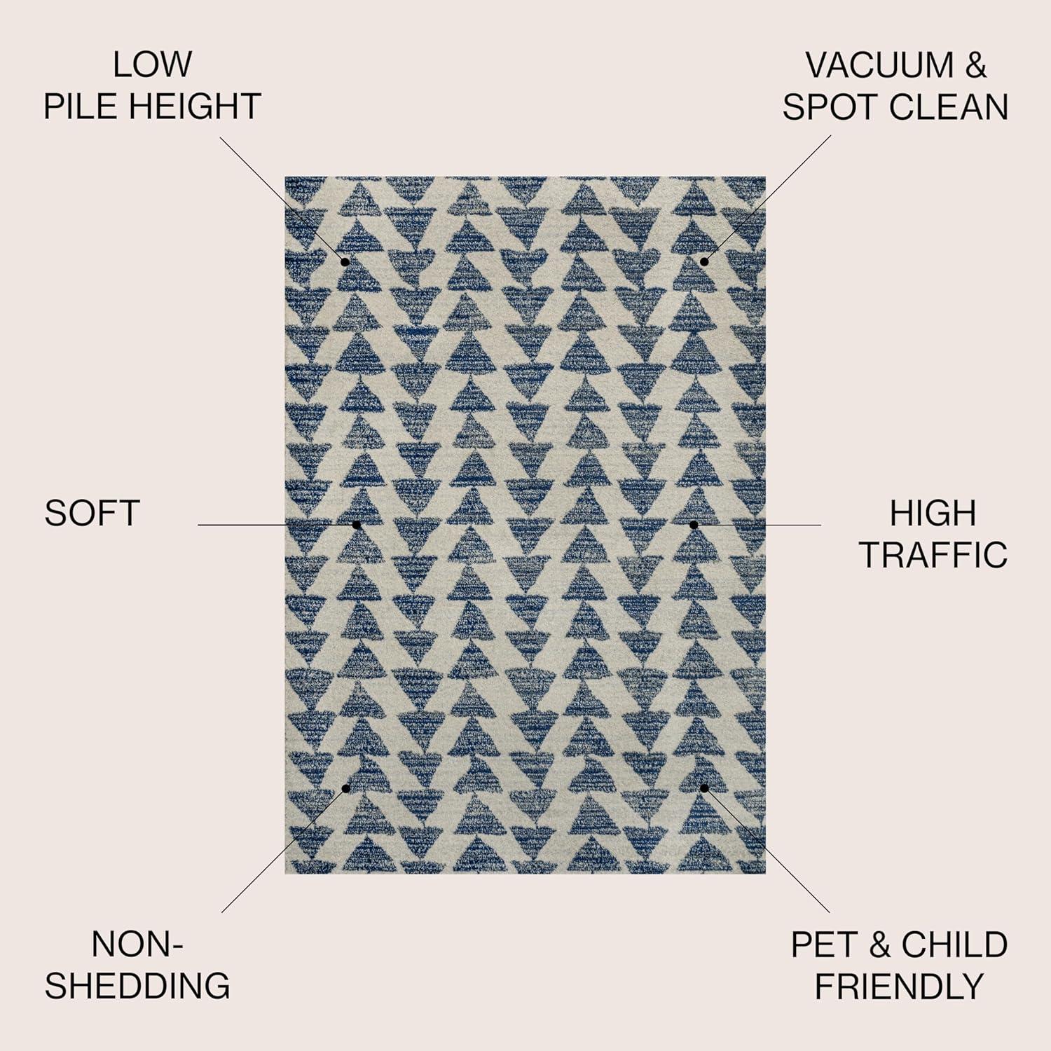 imageJONATHAN Y Aisha Moroccan Triangle Geometric BlackCream Indoor Area Rug 8x10 Contemporary Modern EasyCleaning for Living Room Bedroom Kitchen Pet Friendly NonShedding MOH206C8CreamNavy