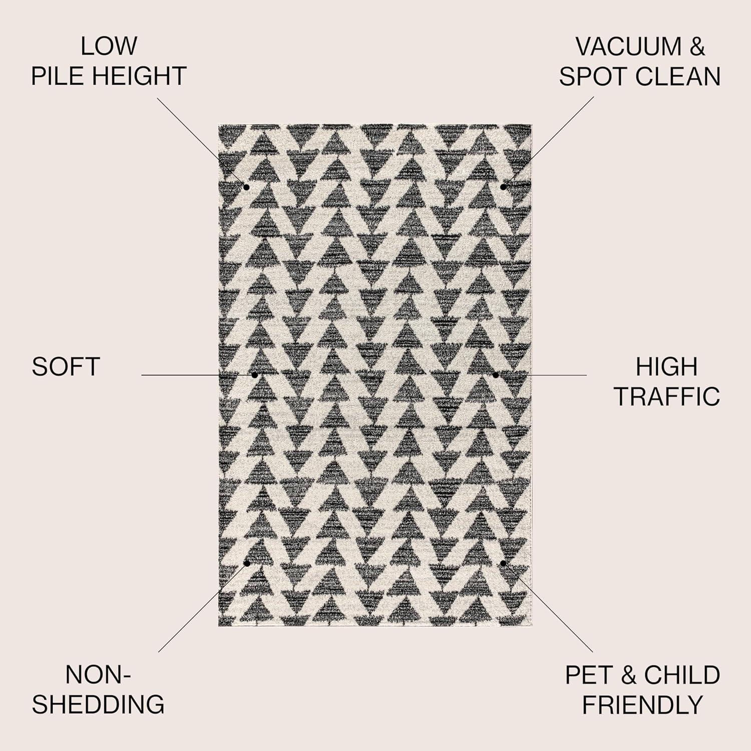 imageJONATHAN Y Aisha Moroccan Triangle Geometric BlackCream Indoor Area Rug 8x10 Contemporary Modern EasyCleaning for Living Room Bedroom Kitchen Pet Friendly NonShedding MOH206C8CreamBlack