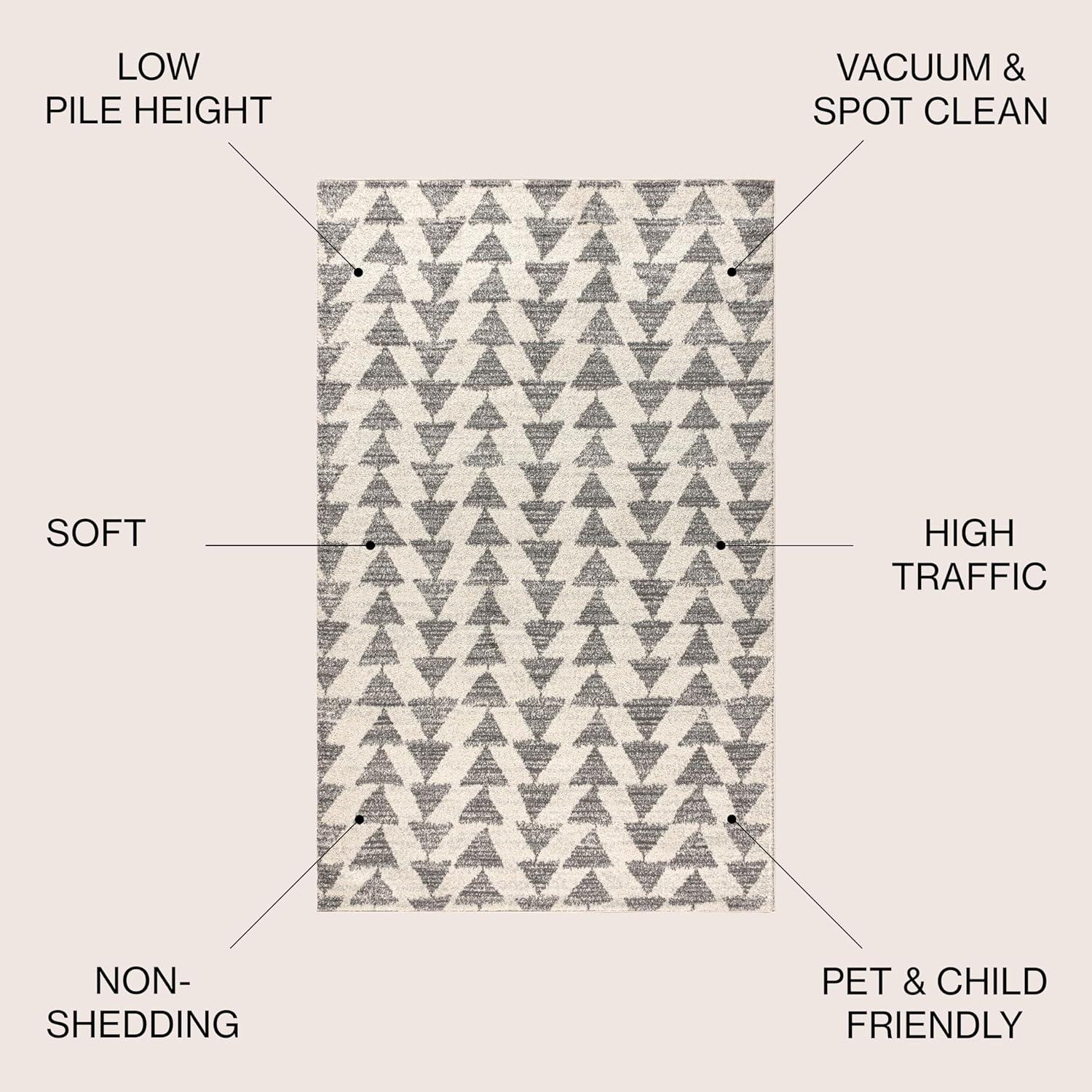 imageJONATHAN Y Aisha Moroccan Triangle Geometric BlackCream Indoor Area Rug 8x10 Contemporary Modern EasyCleaning for Living Room Bedroom Kitchen Pet Friendly NonShedding MOH206C8CreamGray