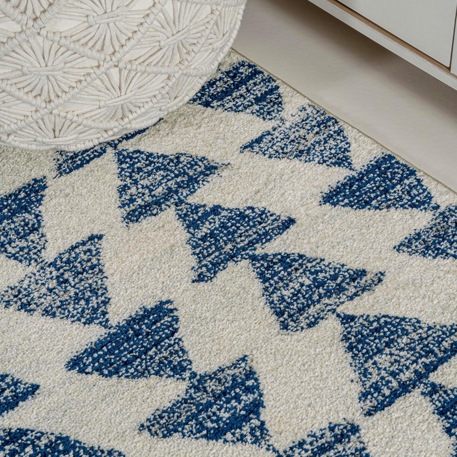 imageJONATHAN Y Aisha Moroccan Triangle Geometric BlackCream Indoor Area Rug 8x10 Contemporary Modern EasyCleaning for Living Room Bedroom Kitchen Pet Friendly NonShedding MOH206C8CreamNavy