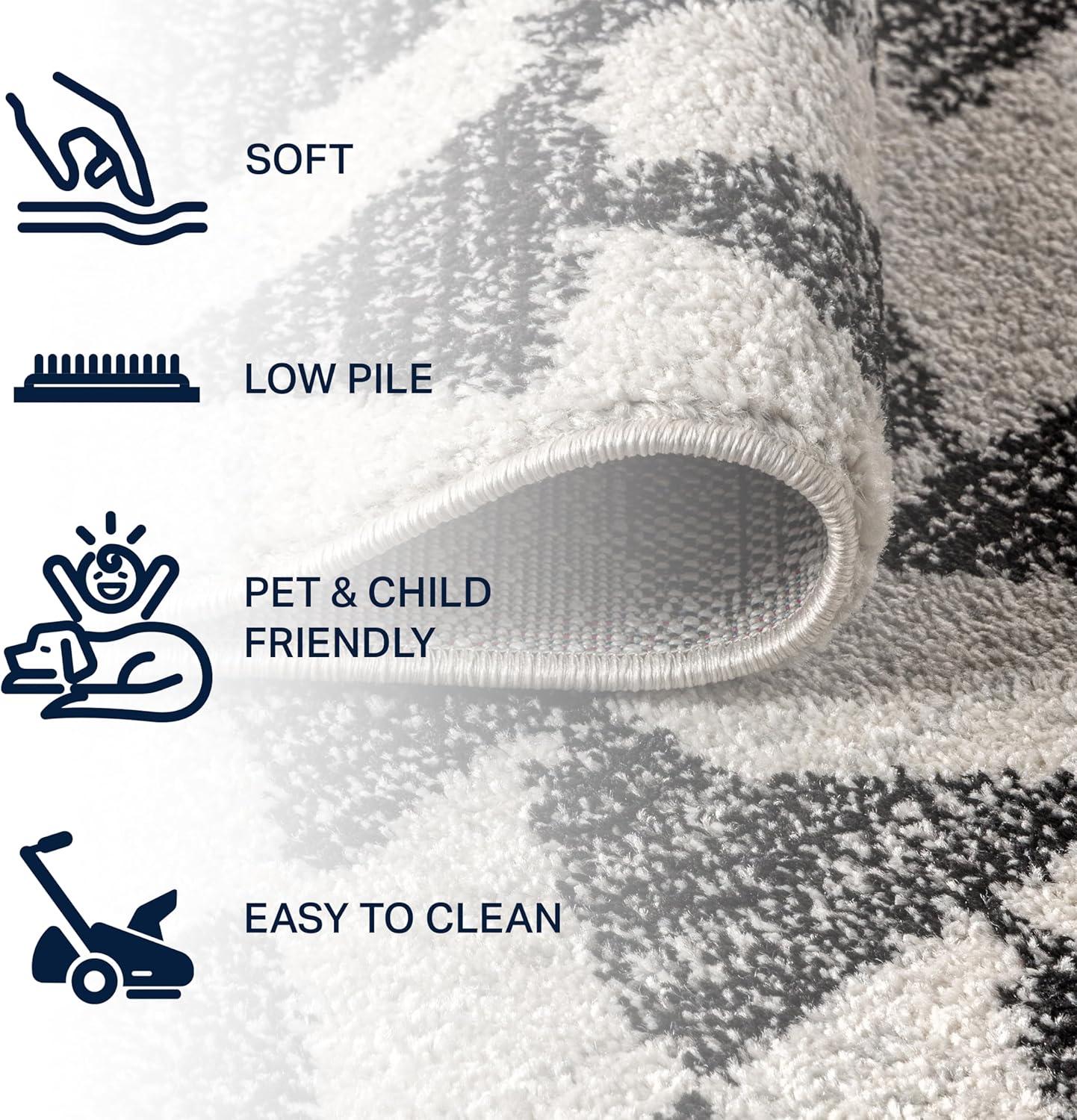 imageJONATHAN Y Aisha Moroccan Triangle Geometric BlackCream Indoor Area Rug 8x10 Contemporary Modern EasyCleaning for Living Room Bedroom Kitchen Pet Friendly NonShedding MOH206C8CreamBlack