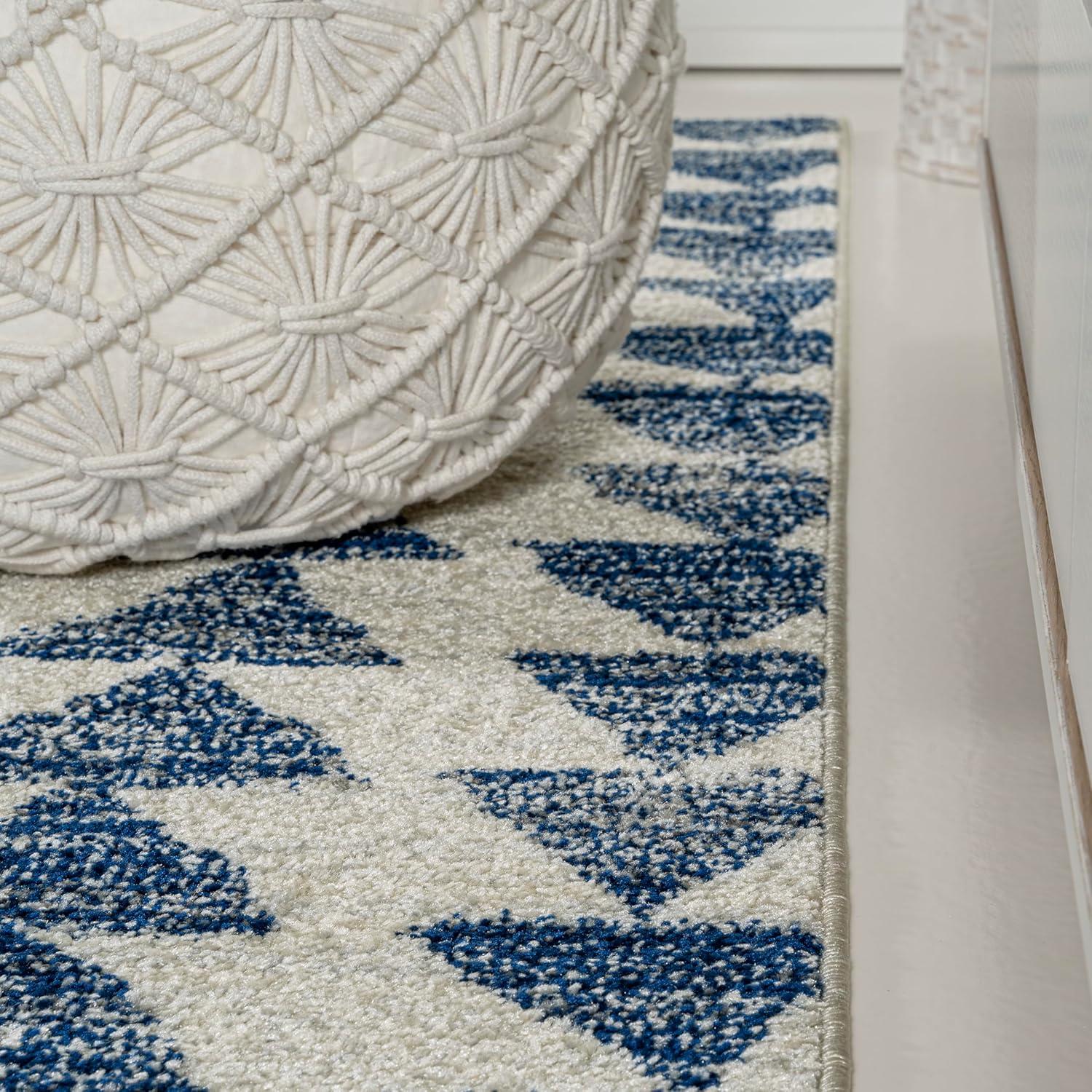 imageJONATHAN Y Aisha Moroccan Triangle Geometric BlackCream Indoor Area Rug 8x10 Contemporary Modern EasyCleaning for Living Room Bedroom Kitchen Pet Friendly NonShedding MOH206C8CreamNavy