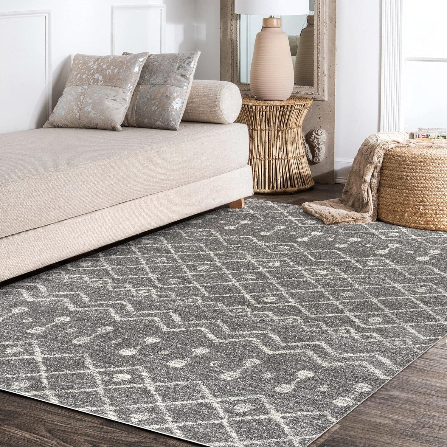 imageJONATHAN Y Aksil Moroccan Beni Souk GrayCream Runner Rug 2x8 Bohemian Scandinavian EasyCleaning for Living Room Bedroom Kitchen Pet Friendly NonShedding MOH208C28GrayCream