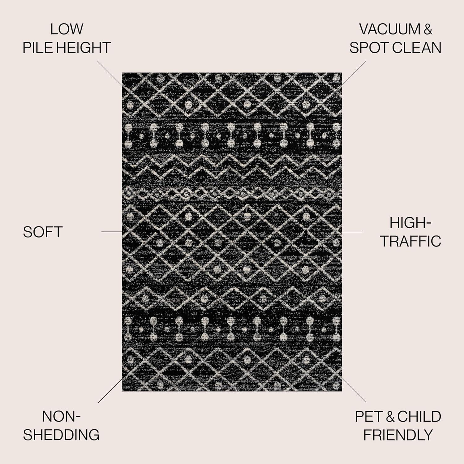 imageJONATHAN Y Aksil Moroccan Beni Souk GrayCream Runner Rug 2x8 Bohemian Scandinavian EasyCleaning for Living Room Bedroom Kitchen Pet Friendly NonShedding MOH208C28BlackCream