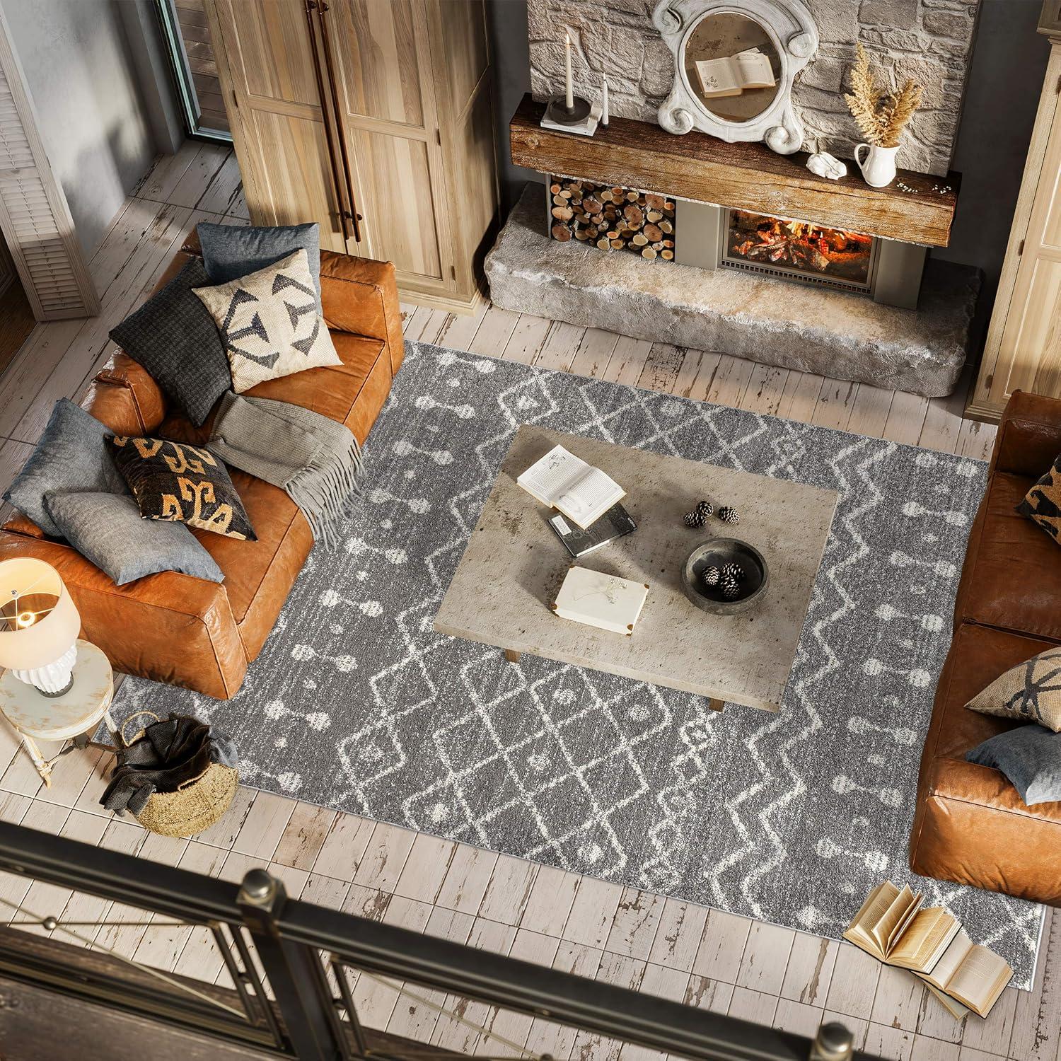 imageJONATHAN Y Aksil Moroccan Beni Souk GrayCream Runner Rug 2x8 Bohemian Scandinavian EasyCleaning for Living Room Bedroom Kitchen Pet Friendly NonShedding MOH208C28GrayCream