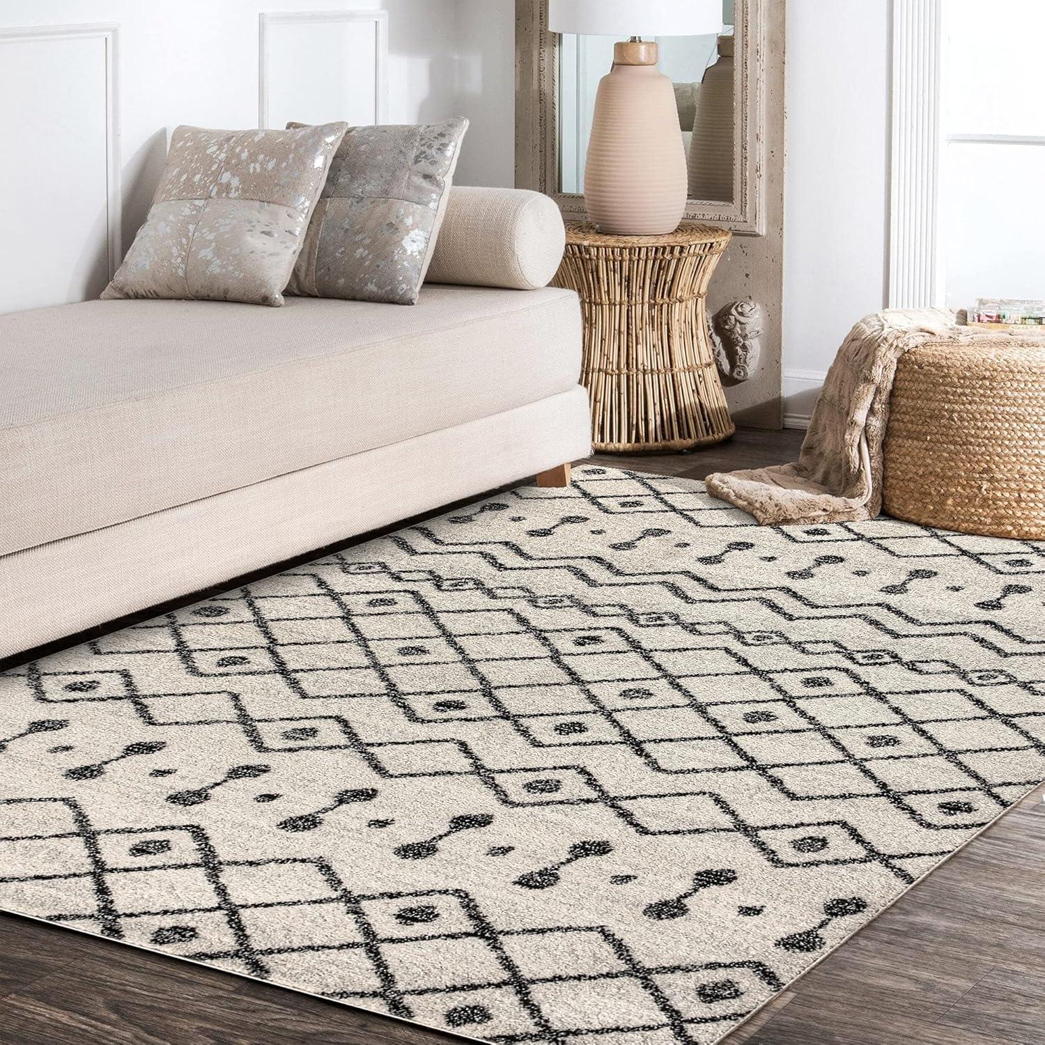 imageJONATHAN Y Aksil Moroccan Beni Souk GrayCream Runner Rug 2x8 Bohemian Scandinavian EasyCleaning for Living Room Bedroom Kitchen Pet Friendly NonShedding MOH208C28CreamBlack