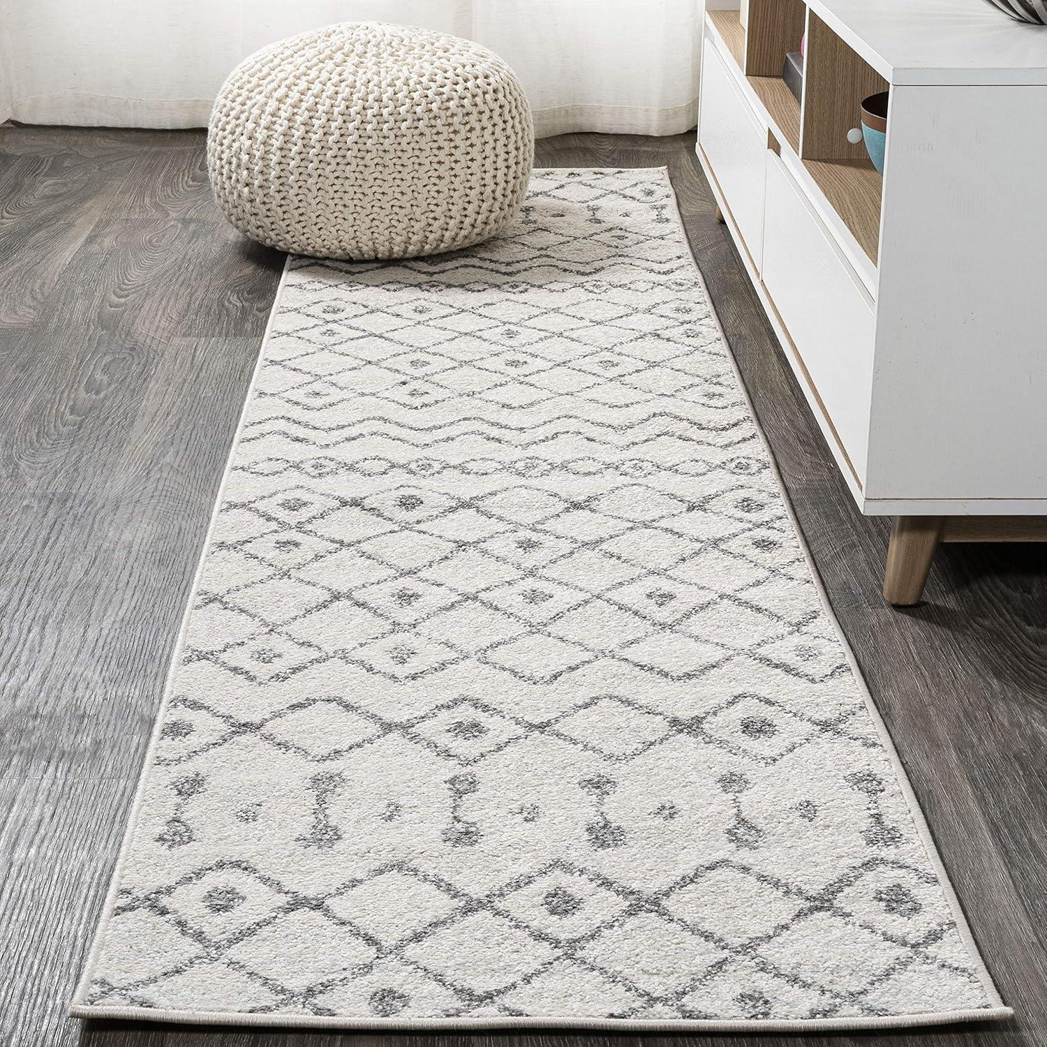 imageJONATHAN Y Aksil Moroccan Beni Souk GrayCream Runner Rug 2x8 Bohemian Scandinavian EasyCleaning for Living Room Bedroom Kitchen Pet Friendly NonShedding MOH208C28CreamGray