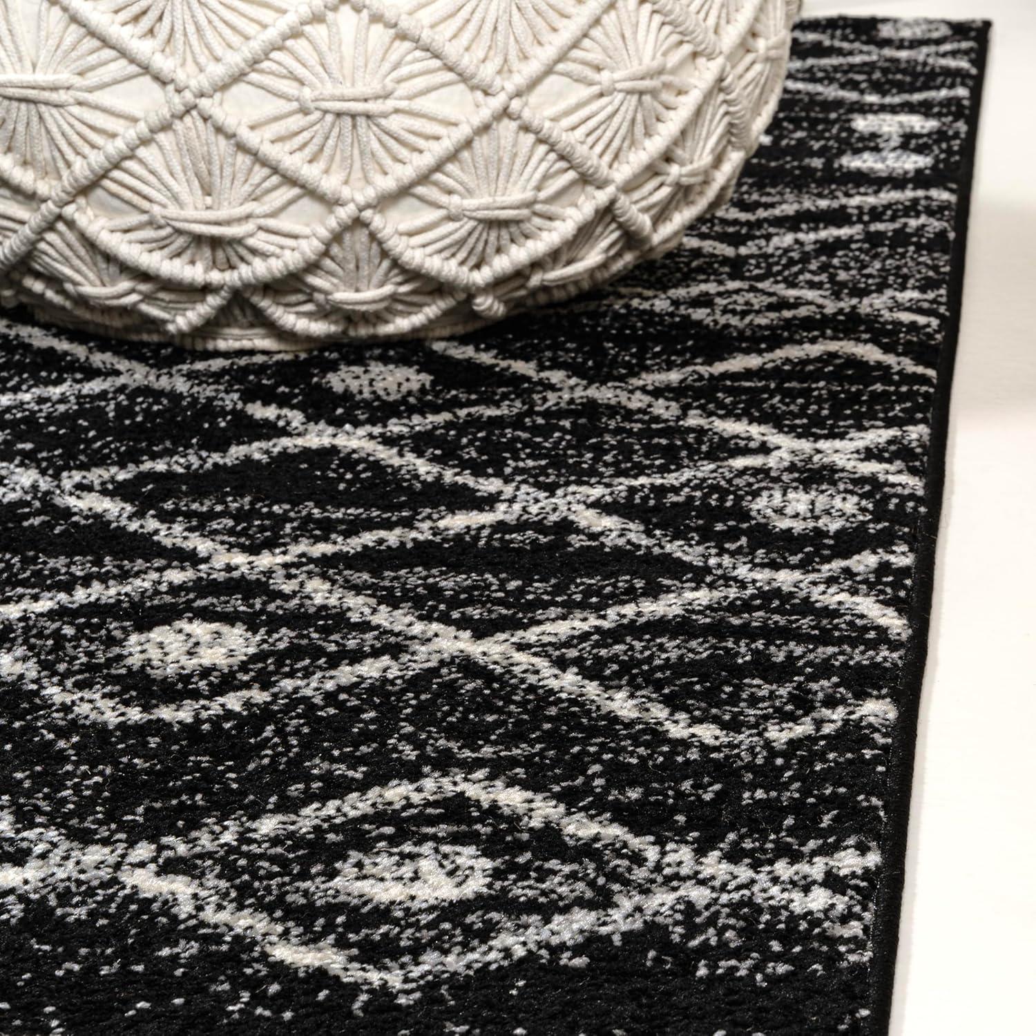 imageJONATHAN Y Aksil Moroccan Beni Souk GrayCream Runner Rug 2x8 Bohemian Scandinavian EasyCleaning for Living Room Bedroom Kitchen Pet Friendly NonShedding MOH208C28BlackCream