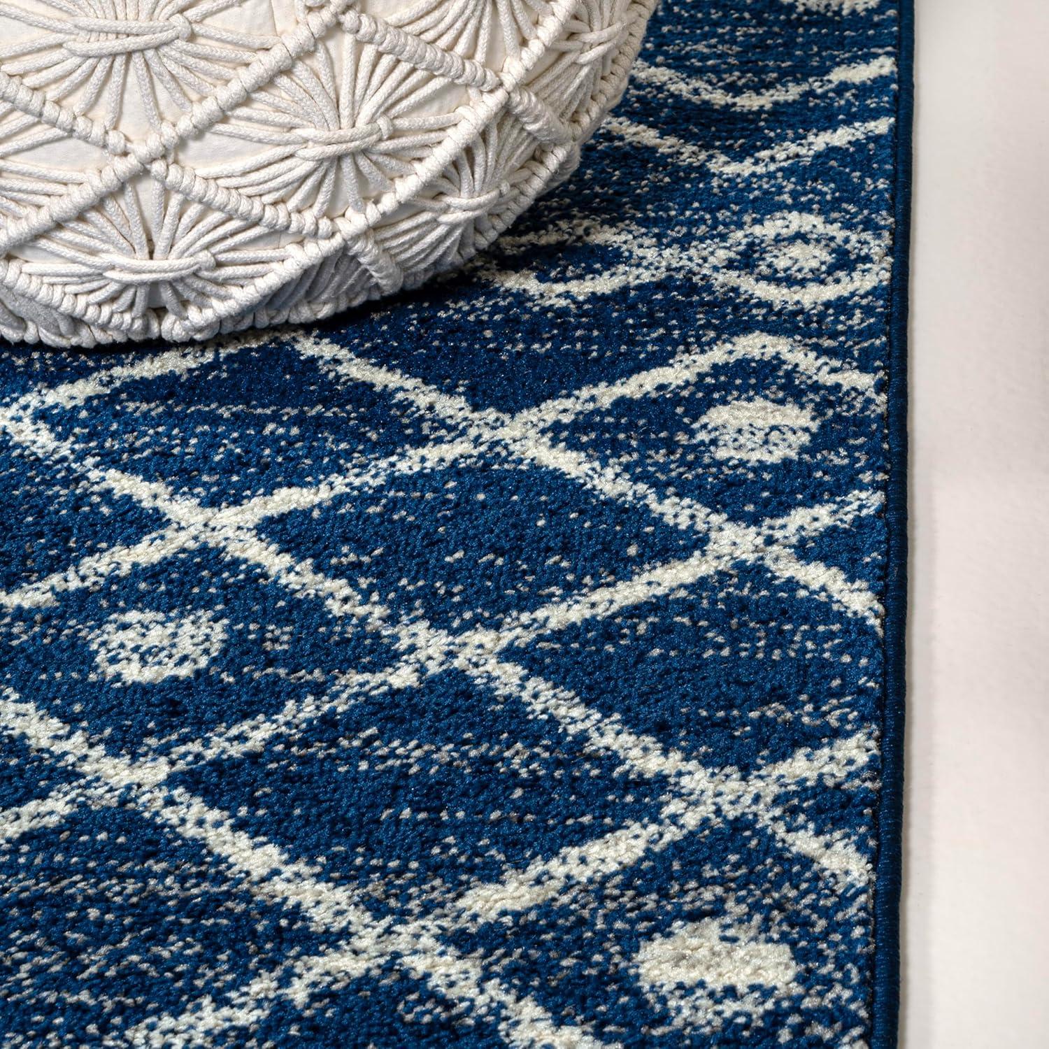 imageJONATHAN Y Aksil Moroccan Beni Souk GrayCream Runner Rug 2x8 Bohemian Scandinavian EasyCleaning for Living Room Bedroom Kitchen Pet Friendly NonShedding MOH208C28NavyCream