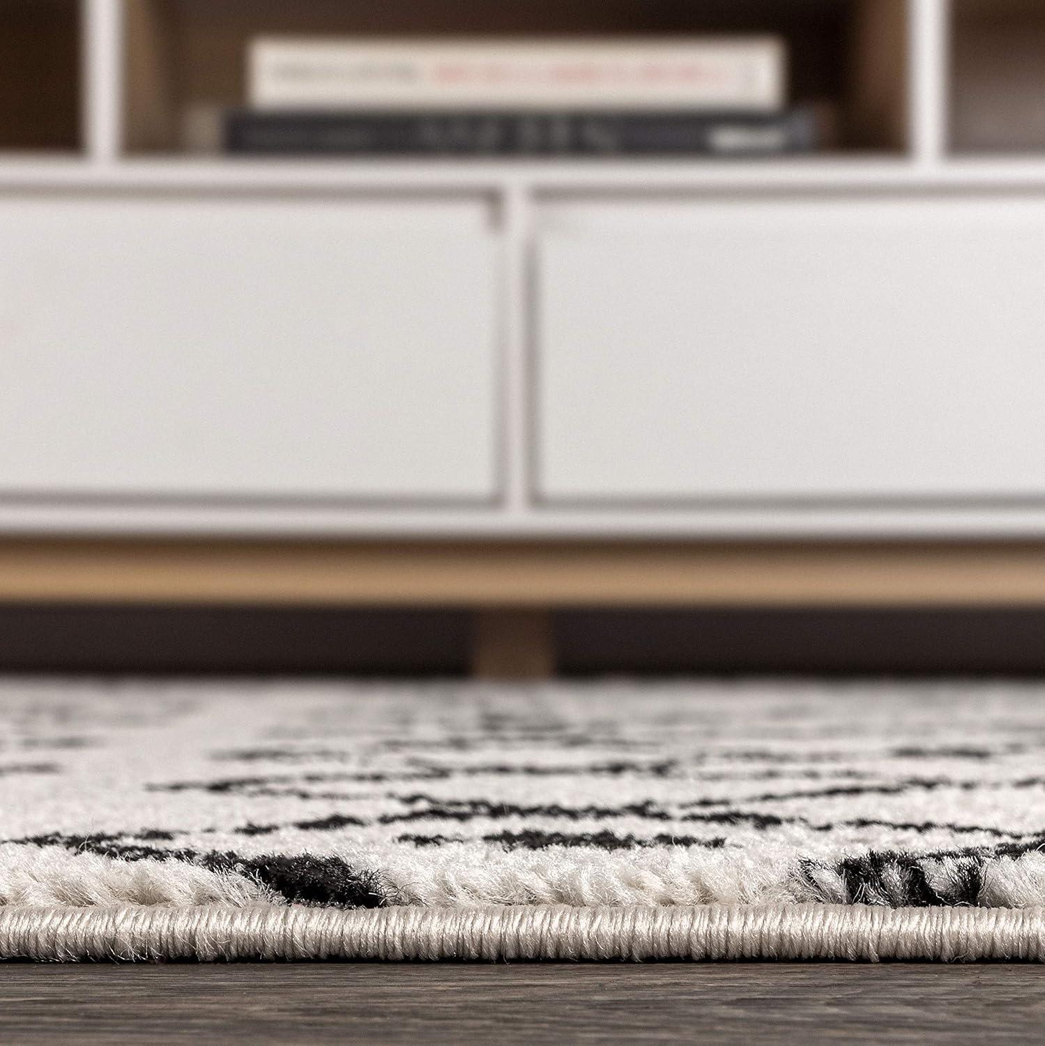 imageJONATHAN Y Aksil Moroccan Beni Souk GrayCream Runner Rug 2x8 Bohemian Scandinavian EasyCleaning for Living Room Bedroom Kitchen Pet Friendly NonShedding MOH208C28CreamBlack