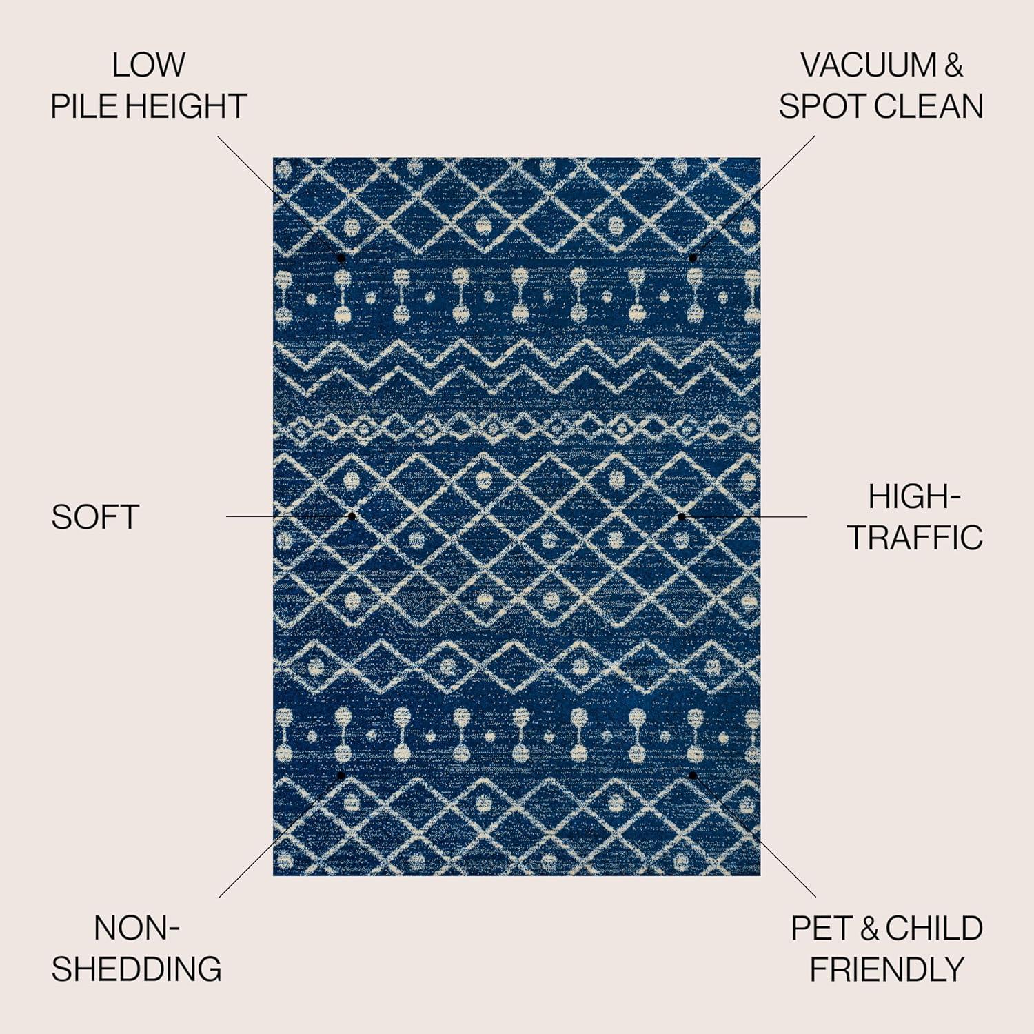 imageJONATHAN Y Aksil Moroccan Beni Souk GrayCream Runner Rug 2x8 Bohemian Scandinavian EasyCleaning for Living Room Bedroom Kitchen Pet Friendly NonShedding MOH208C28NavyCream