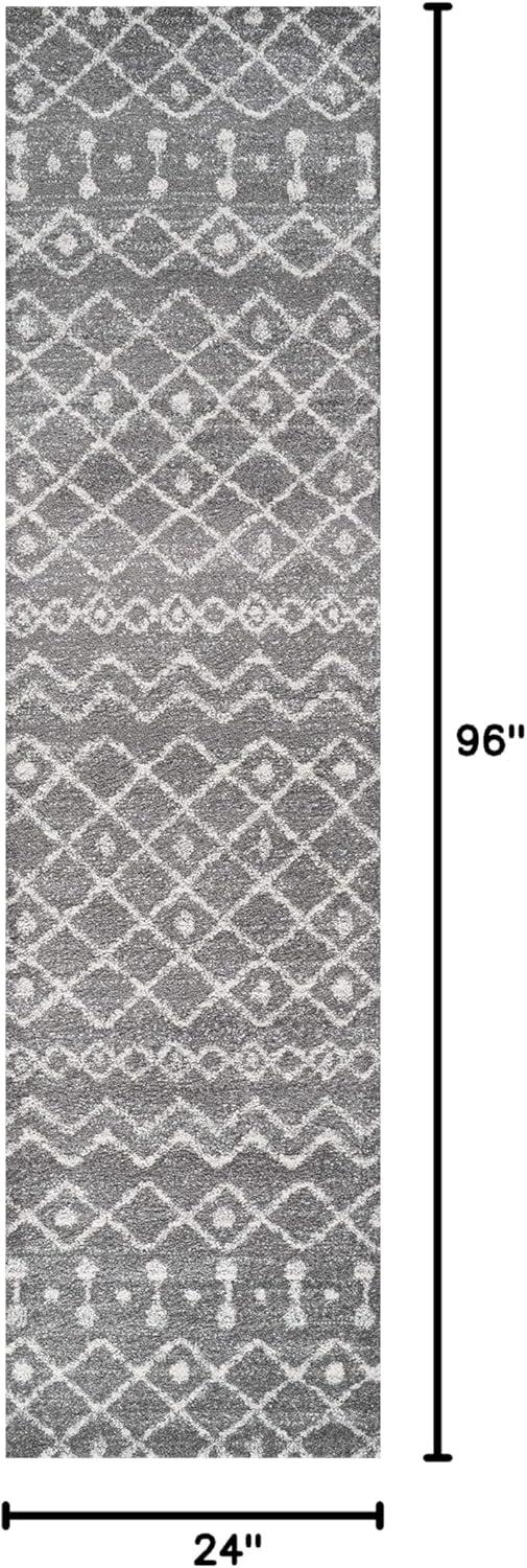 imageJONATHAN Y Aksil Moroccan Beni Souk GrayCream Runner Rug 2x8 Bohemian Scandinavian EasyCleaning for Living Room Bedroom Kitchen Pet Friendly NonShedding MOH208C28GrayCream