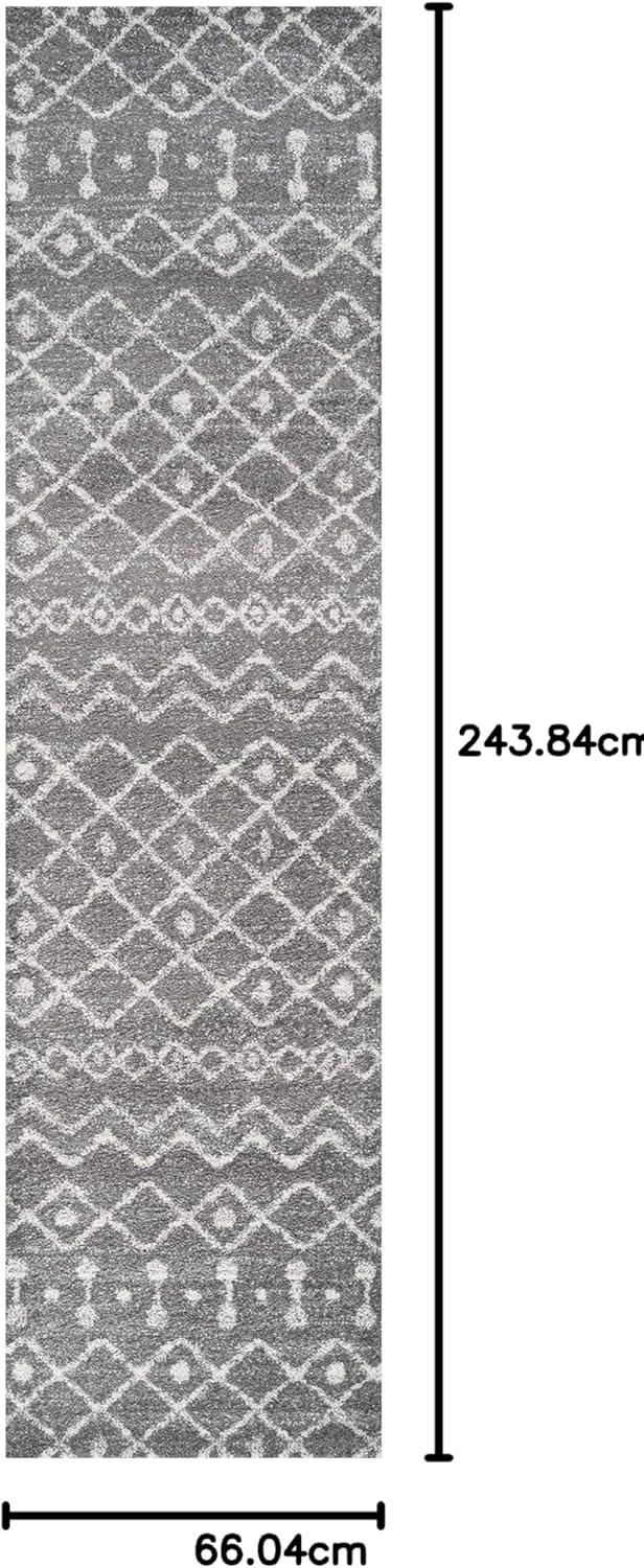 imageJONATHAN Y Aksil Moroccan Beni Souk GrayCream Runner Rug 2x8 Bohemian Scandinavian EasyCleaning for Living Room Bedroom Kitchen Pet Friendly NonShedding MOH208C28GrayCream