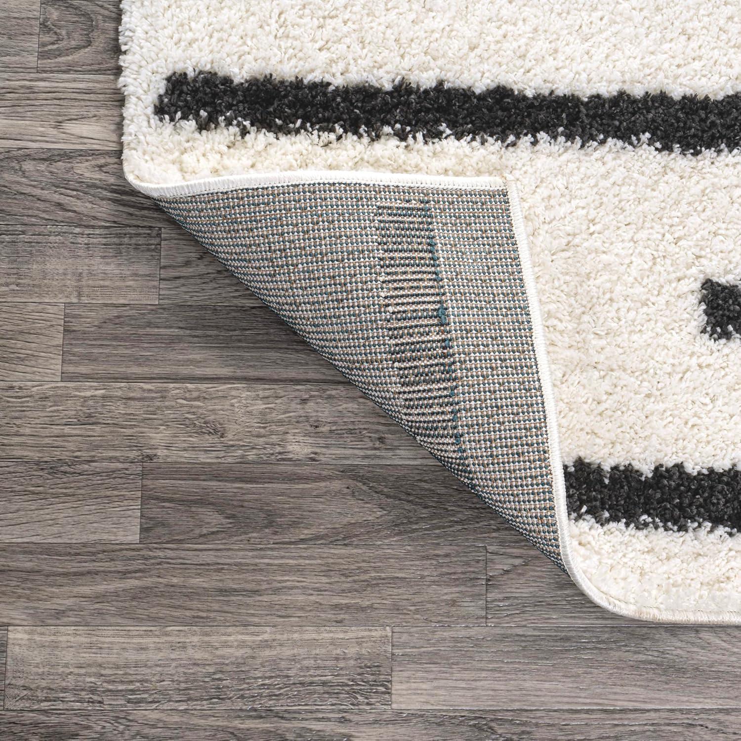 imageJONATHAN Y Alaro Berber Stripe Shag WhiteGray Runner Rug 2x8 Bohemian Contemporary EasyCleaning for Living Room Bedroom Kitchen Pet Friendly NonShedding MOH402A28WhiteGray