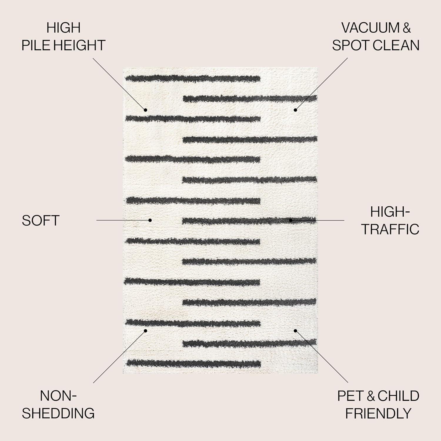 imageJONATHAN Y Alaro Berber Stripe Shag WhiteGray Runner Rug 2x8 Bohemian Contemporary EasyCleaning for Living Room Bedroom Kitchen Pet Friendly NonShedding MOH402A28WhiteGray