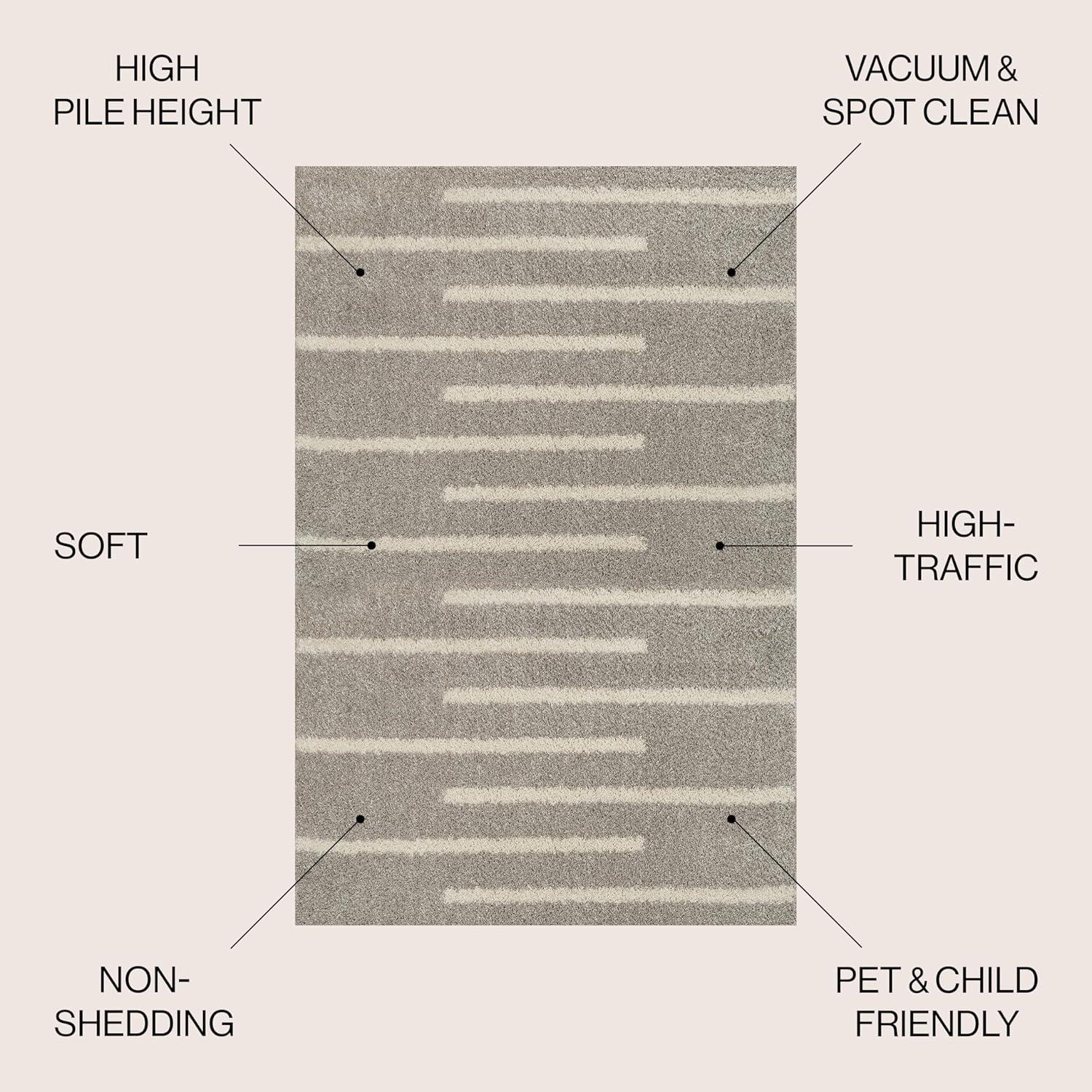 imageJONATHAN Y Alaro Berber Stripe Shag WhiteGray Runner Rug 2x8 Bohemian Contemporary EasyCleaning for Living Room Bedroom Kitchen Pet Friendly NonShedding MOH402A28GrayIvory