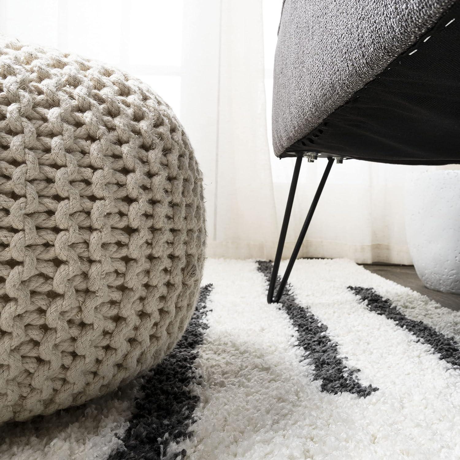 imageJONATHAN Y Alaro Berber Stripe Shag WhiteGray Runner Rug 2x8 Bohemian Contemporary EasyCleaning for Living Room Bedroom Kitchen Pet Friendly NonShedding MOH402A28WhiteGray