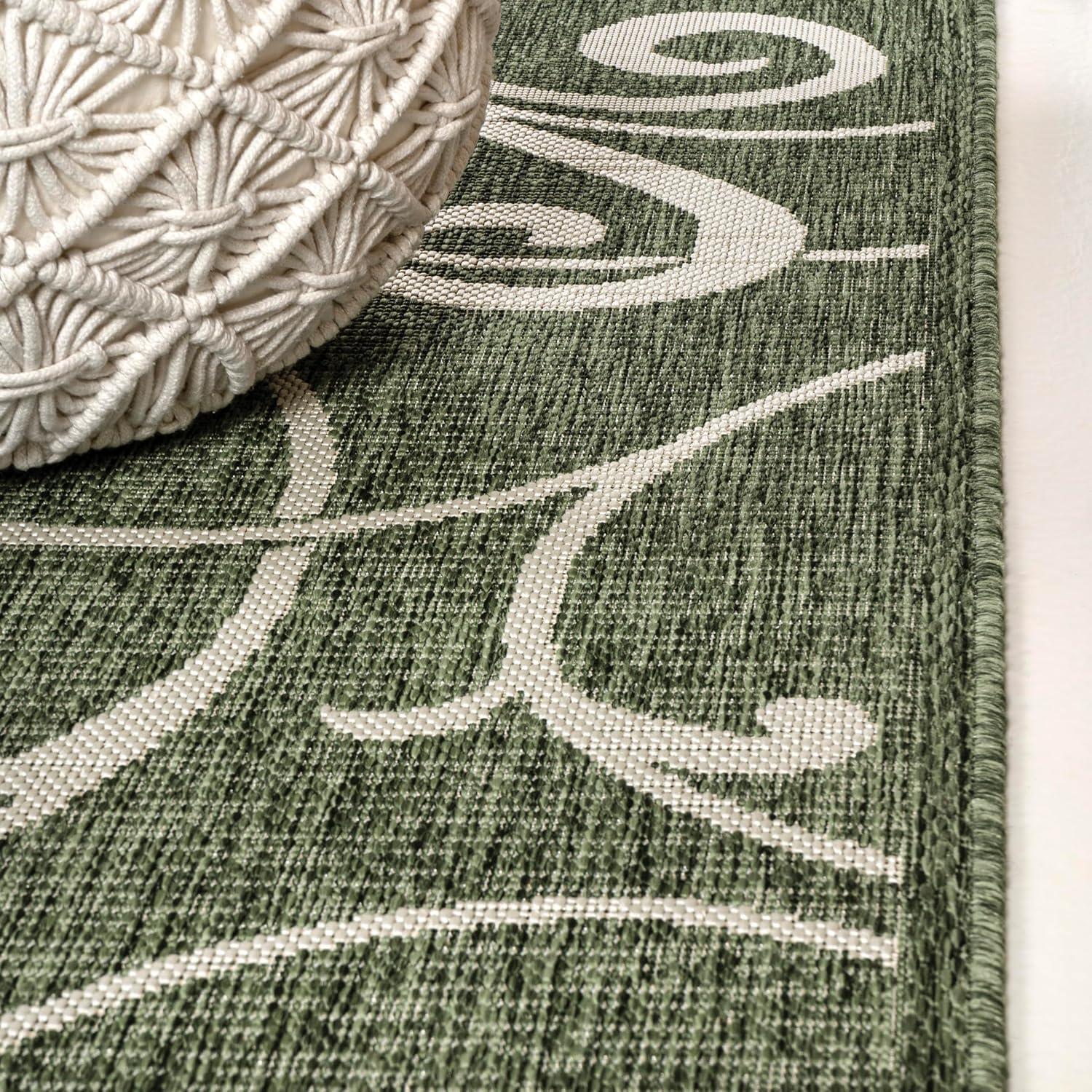 imageJONATHAN Y AllOver Scroll Indoor Outdoor Runner Rug 2X8 TurquoiseCream Maribel Traditional Classic for Backyard Patio Porch EasyCleaning High Traffic PetFriendly NonShedding TSN205E28GreenCream