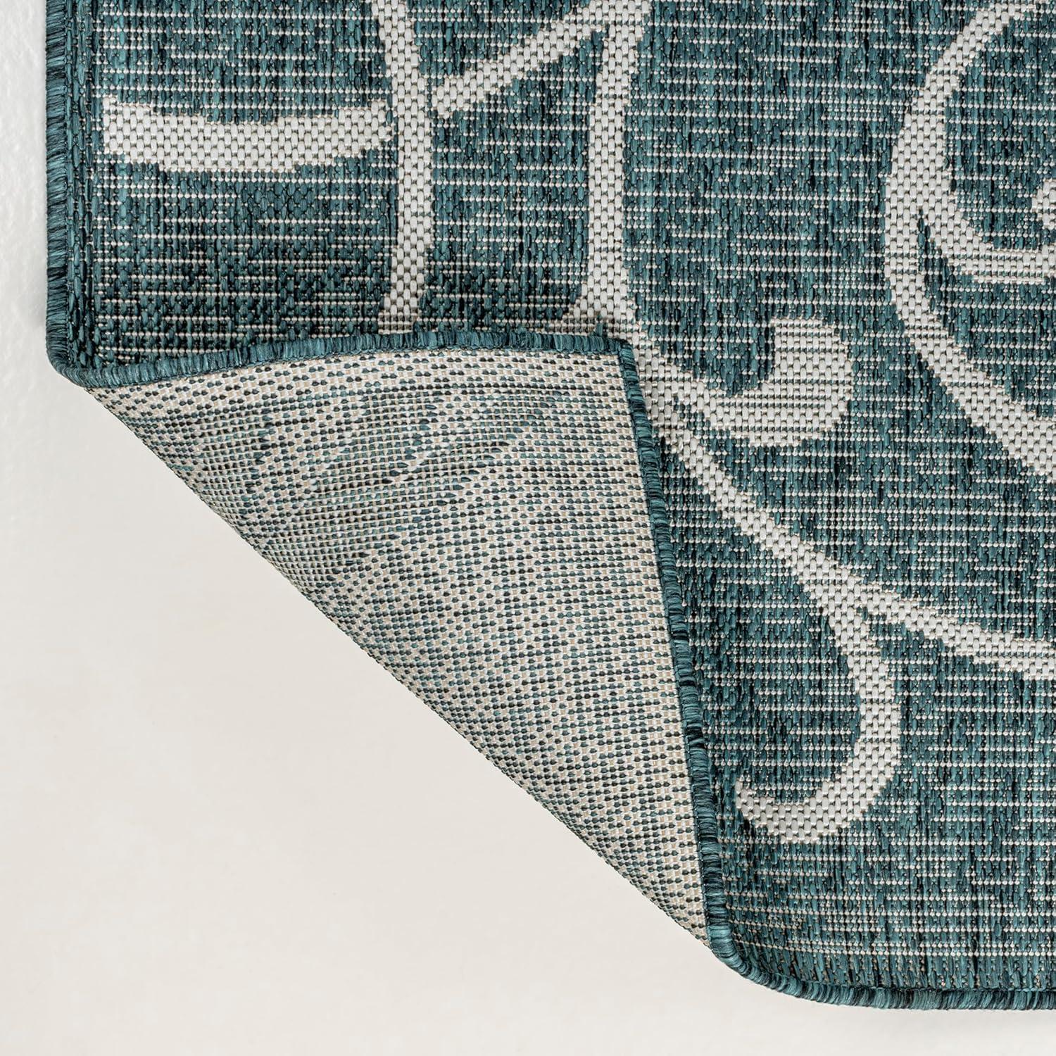 imageJONATHAN Y AllOver Scroll Indoor Outdoor Runner Rug 2X8 TurquoiseCream Maribel Traditional Classic for Backyard Patio Porch EasyCleaning High Traffic PetFriendly NonShedding TSN205E28TurquoiseCream