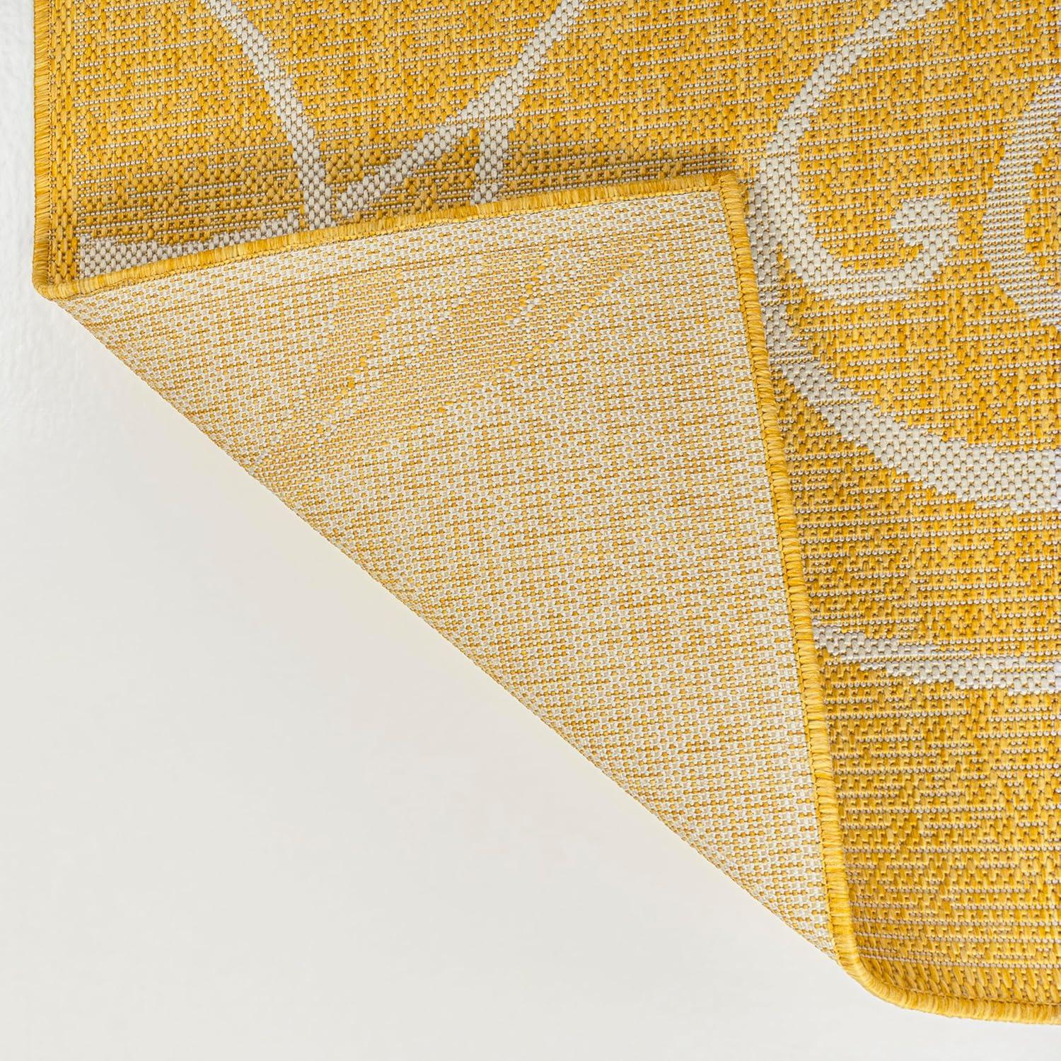 imageJONATHAN Y AllOver Scroll Indoor Outdoor Runner Rug 2X8 TurquoiseCream Maribel Traditional Classic for Backyard Patio Porch EasyCleaning High Traffic PetFriendly NonShedding TSN205E28YellowCream