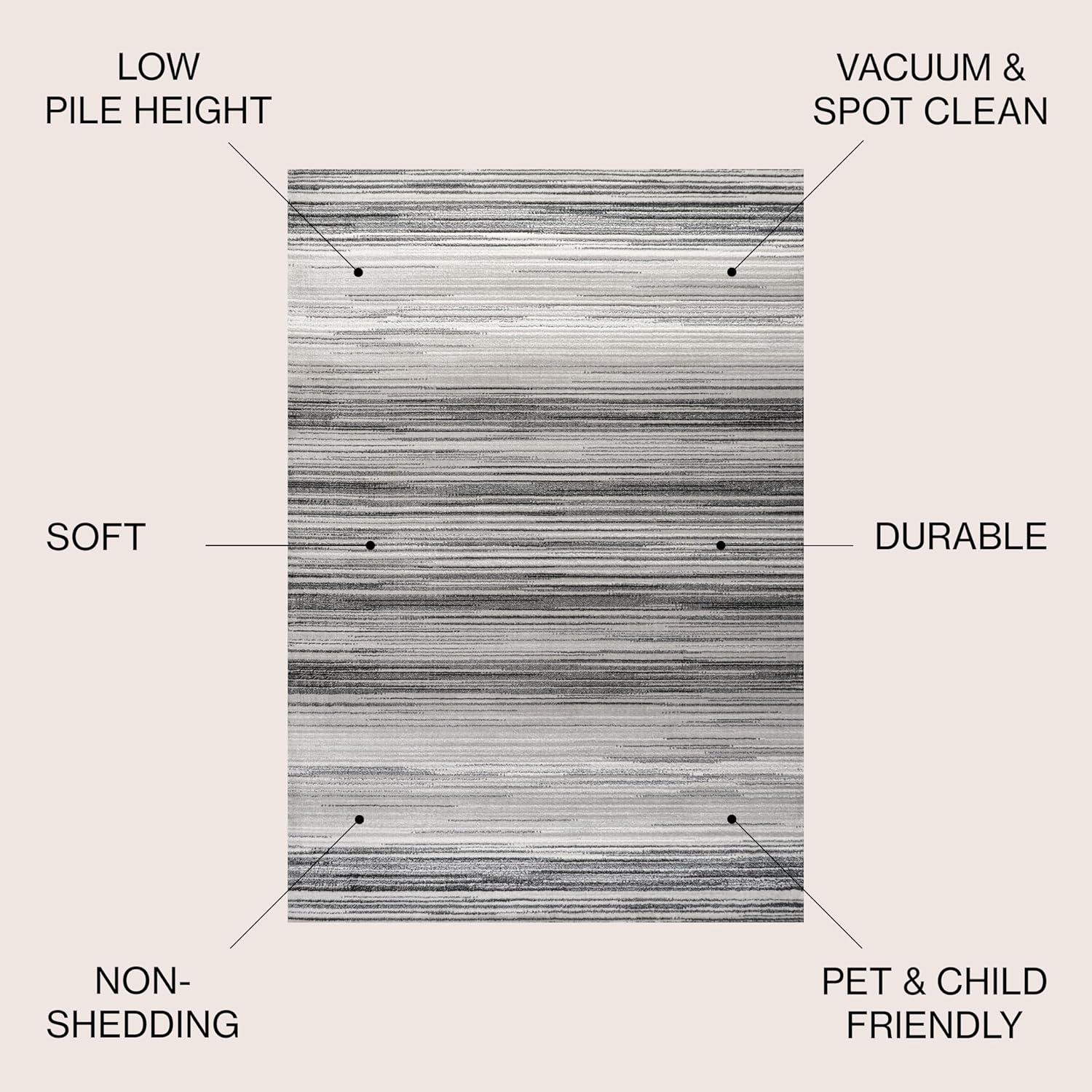 imageJONATHAN Y Austin Gradient Striped GrayBlack Runner Rug 2x8 Modern Contemporary EasyCleaning for Living Room Bedroom Kitchen Pet Friendly NonShedding LUX103A28GrayBlack