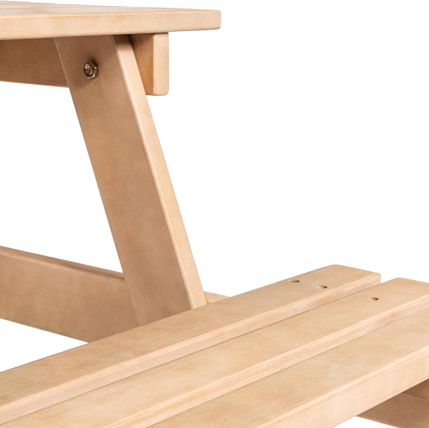 imageJONATHAN Y BNH200ANEW Shoreham 55quot Modern Classic Outdoor Wood Picnic Table Benches with Umbrella Hole Traditional Coastal MidCentury Vintage Farmhouse Teak BrownLight Teak