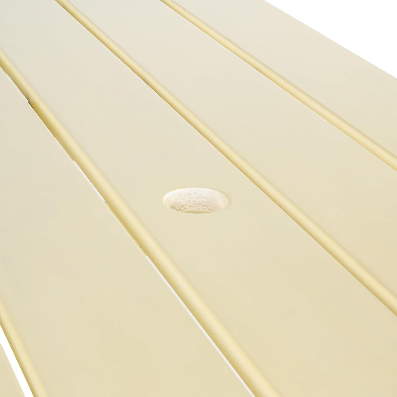 imageJONATHAN Y BNH200ANEW Shoreham 55quot Modern Classic Outdoor Wood Picnic Table Benches with Umbrella Hole Traditional Coastal MidCentury Vintage Farmhouse Teak BrownAlmond