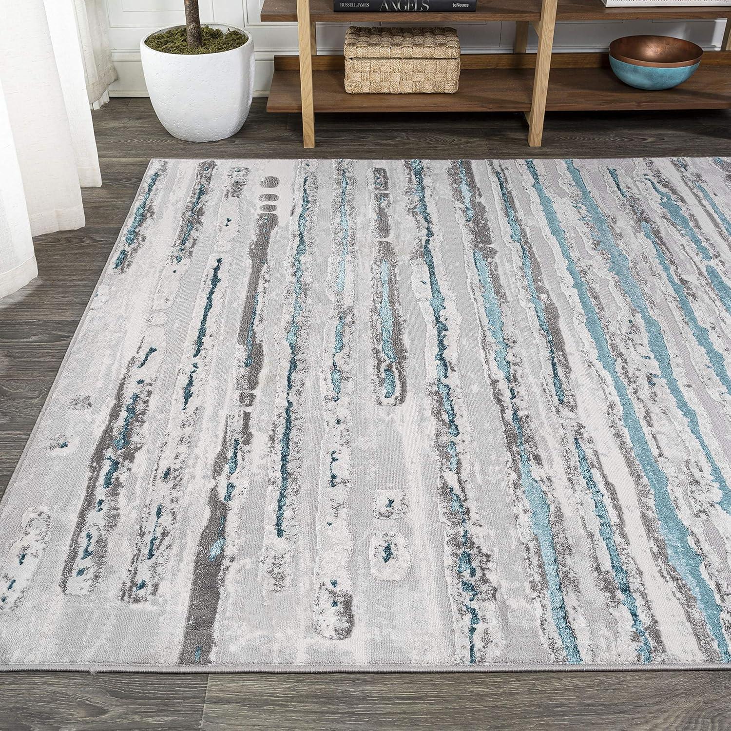 imageJONATHAN Y Batten Stripe GrayBlack Runner Rug 2X8 ft Modern for Living Room Bedroom Kitchen Office EasyCleaning High Traffic PetFriendly NonShedding SOR204B28GrayTurquoise