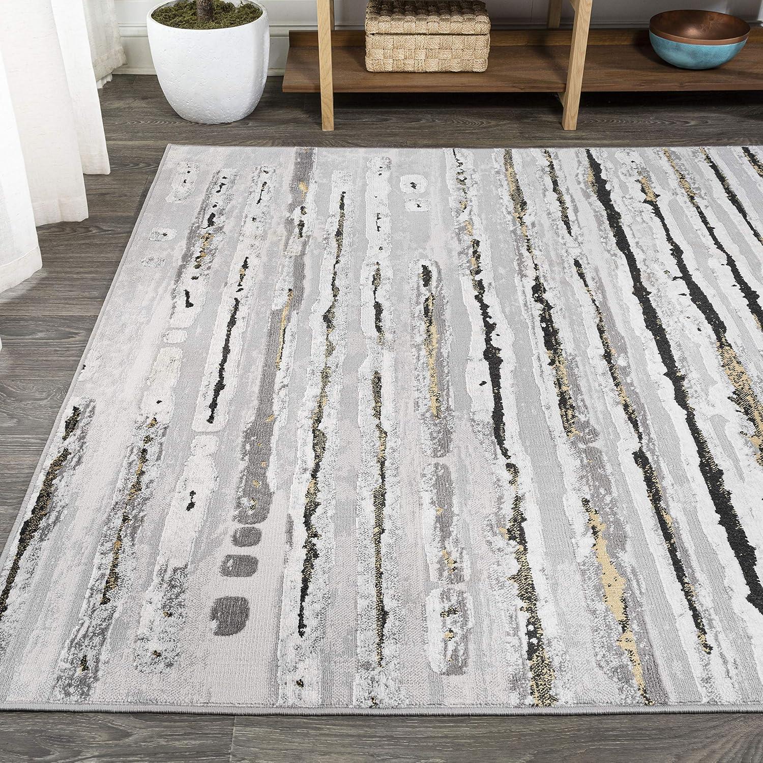 imageJONATHAN Y Batten Stripe GrayBlack Runner Rug 2X8 ft Modern for Living Room Bedroom Kitchen Office EasyCleaning High Traffic PetFriendly NonShedding SOR204B28GrayBlack