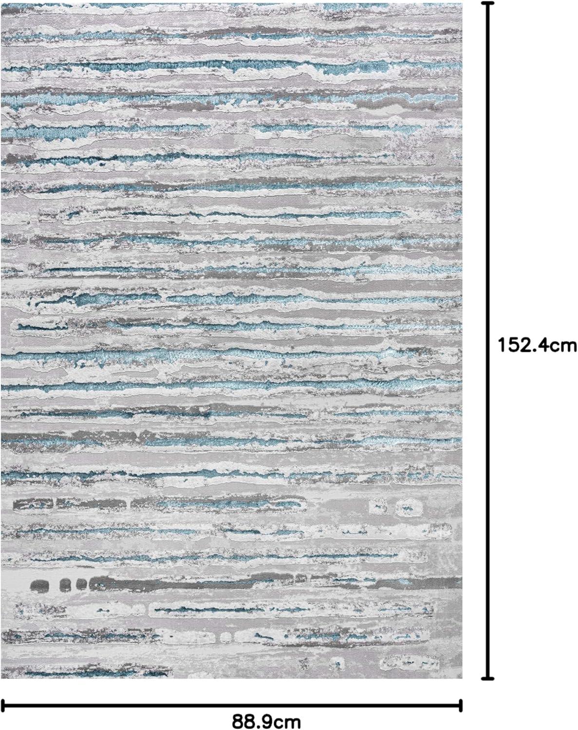 imageJONATHAN Y Batten Stripe GrayBlack Runner Rug 2X8 ft Modern for Living Room Bedroom Kitchen Office EasyCleaning High Traffic PetFriendly NonShedding SOR204B28GrayTurquoise