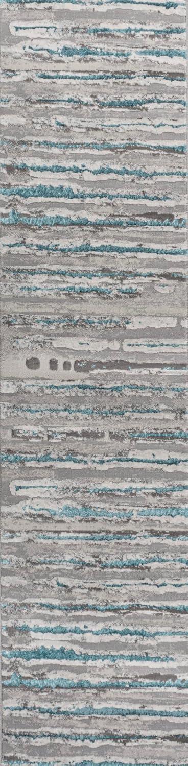imageJONATHAN Y Batten Stripe GrayBlack Runner Rug 2X8 ft Modern for Living Room Bedroom Kitchen Office EasyCleaning High Traffic PetFriendly NonShedding SOR204B28GrayTurquoise