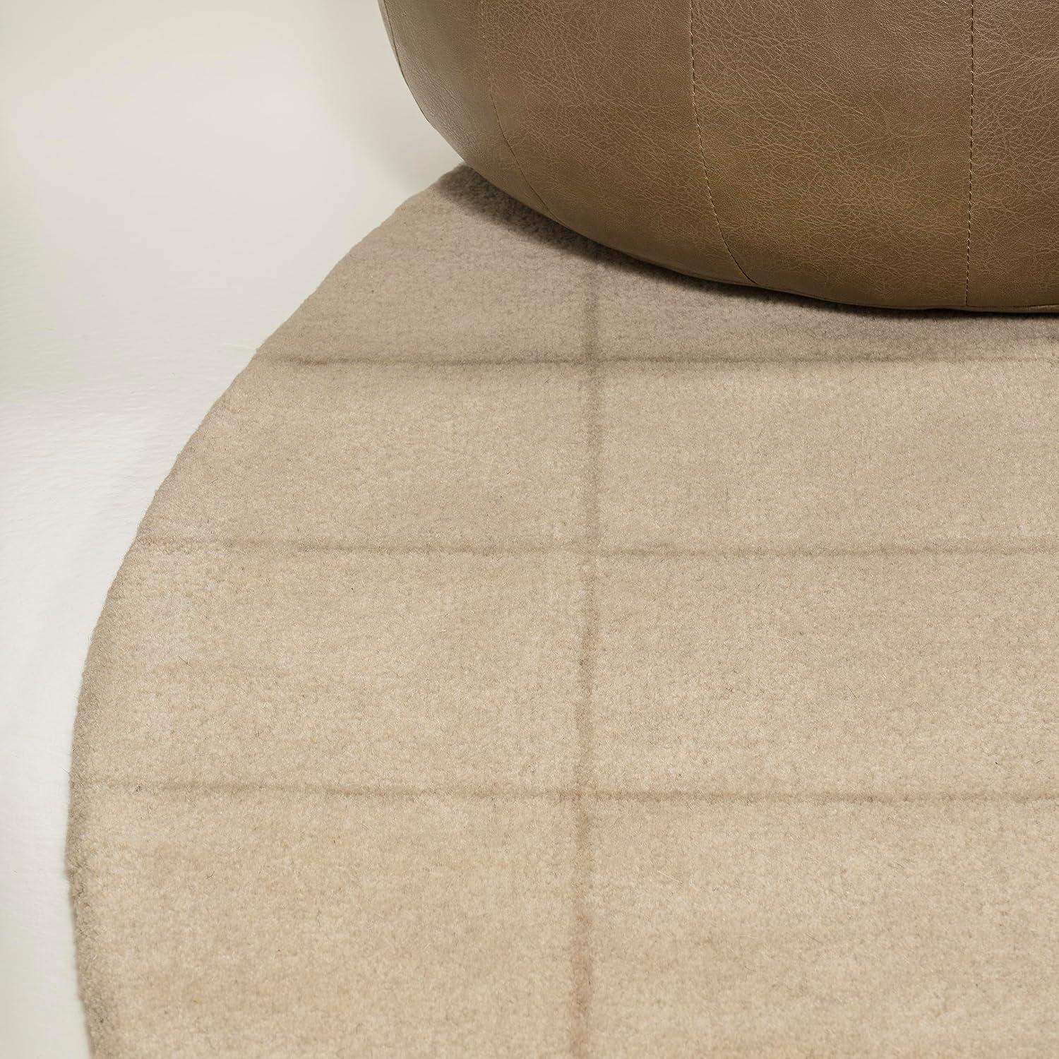 imageJONATHAN Y Bean Grid Handwoven Wool BeigeLight Brown Shaped Indoor Area Rug 5x8 Modern Plaid EasyCleaning for Living Room Bedroom Kitchen Pet Friendly NonShedding GST104A5BeigeLight Brown