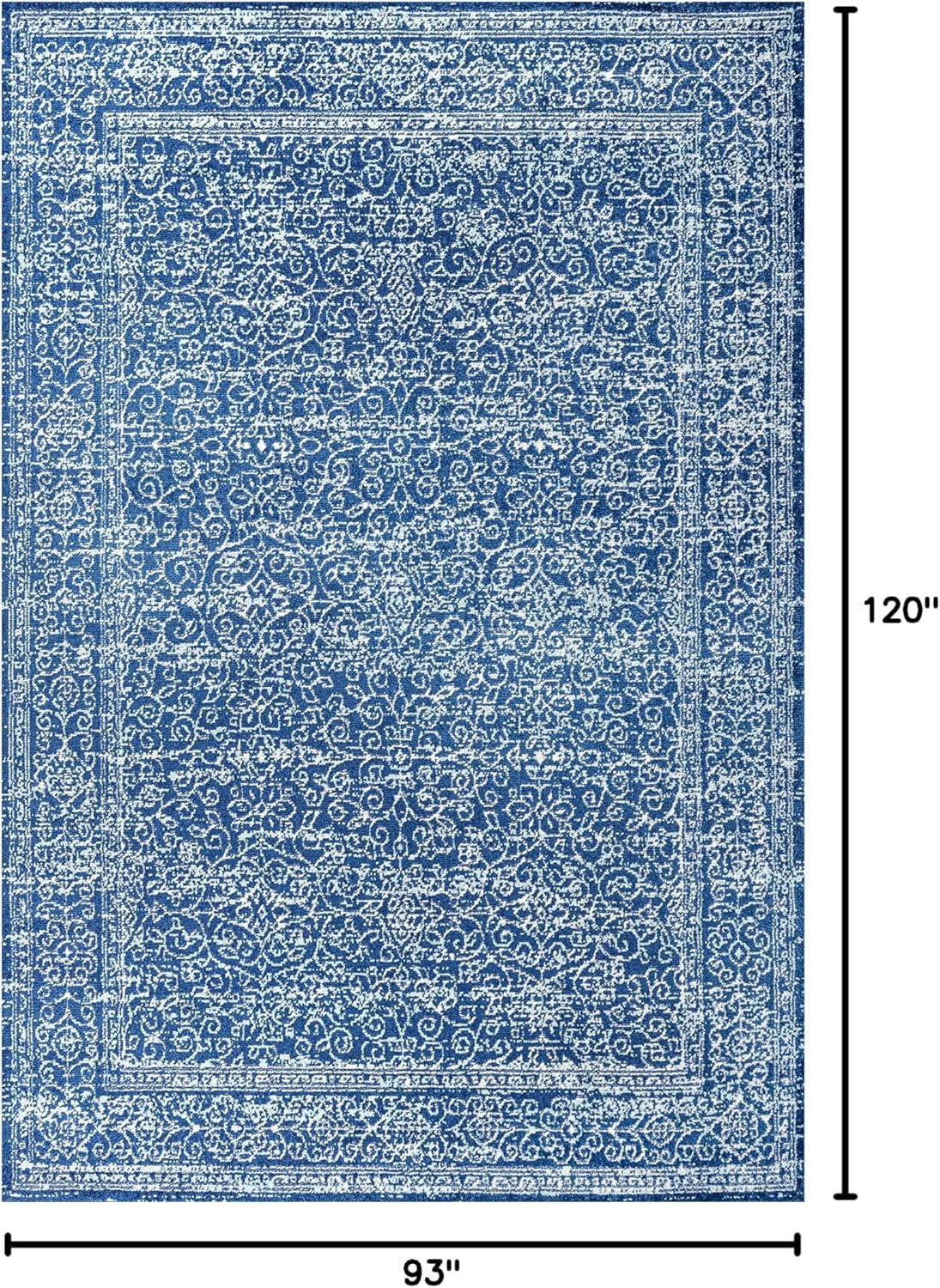 imageJONATHAN Y Bohemian Ferro Filigree Blue Runner Rug 2x8 Vintage Casual Transitional EasyCleaning for Living Room Bedroom Kitchen Pet Friendly NonShedding BMF108B28Blue