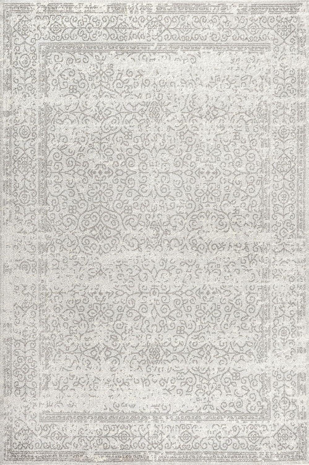 imageJONATHAN Y Bohemian Ferro Filigree Blue Runner Rug 2x8 Vintage Casual Transitional EasyCleaning for Living Room Bedroom Kitchen Pet Friendly NonShedding BMF108B28GrayDark Gray