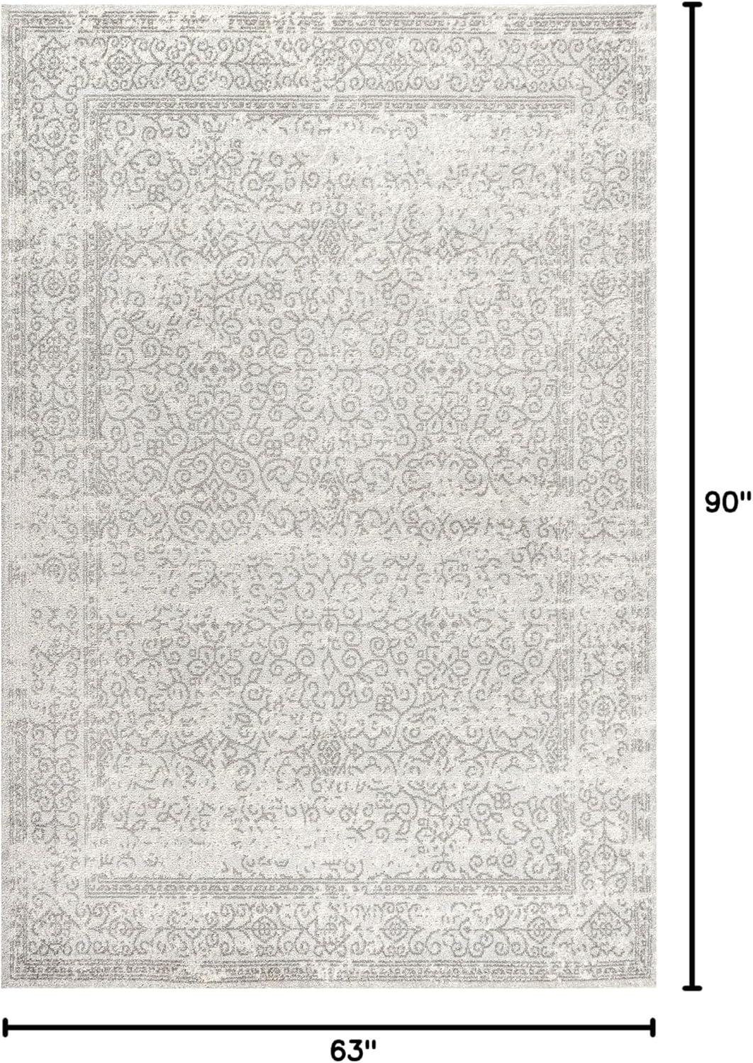 imageJONATHAN Y Bohemian Ferro Filigree Blue Runner Rug 2x8 Vintage Casual Transitional EasyCleaning for Living Room Bedroom Kitchen Pet Friendly NonShedding BMF108B28GrayDark Gray