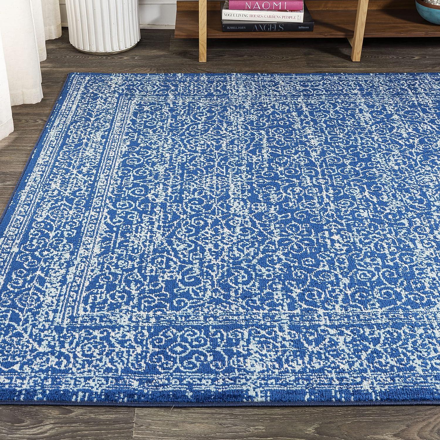 imageJONATHAN Y Bohemian Ferro Filigree Blue Runner Rug 2x8 Vintage Casual Transitional EasyCleaning for Living Room Bedroom Kitchen Pet Friendly NonShedding BMF108B28Blue