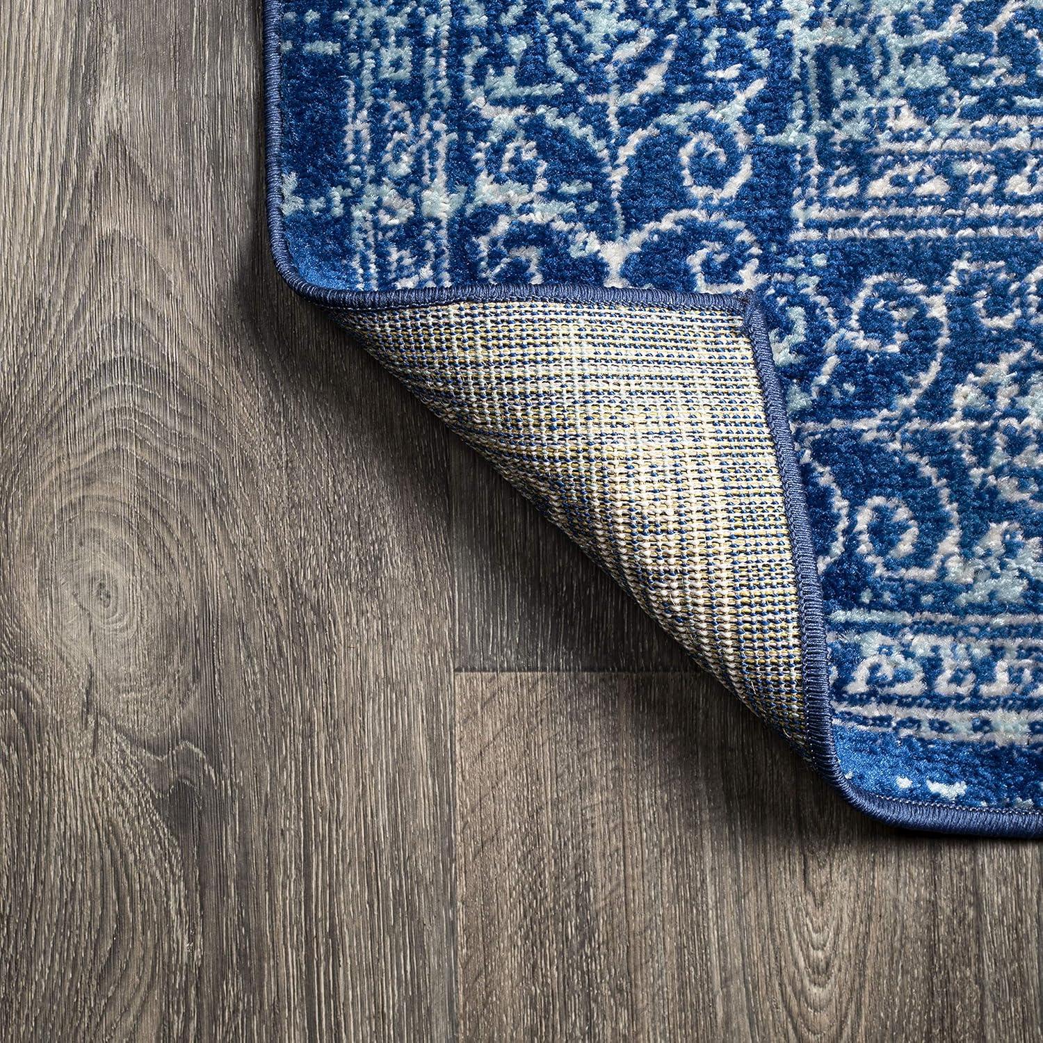 imageJONATHAN Y Bohemian Ferro Filigree Blue Runner Rug 2x8 Vintage Casual Transitional EasyCleaning for Living Room Bedroom Kitchen Pet Friendly NonShedding BMF108B28Blue