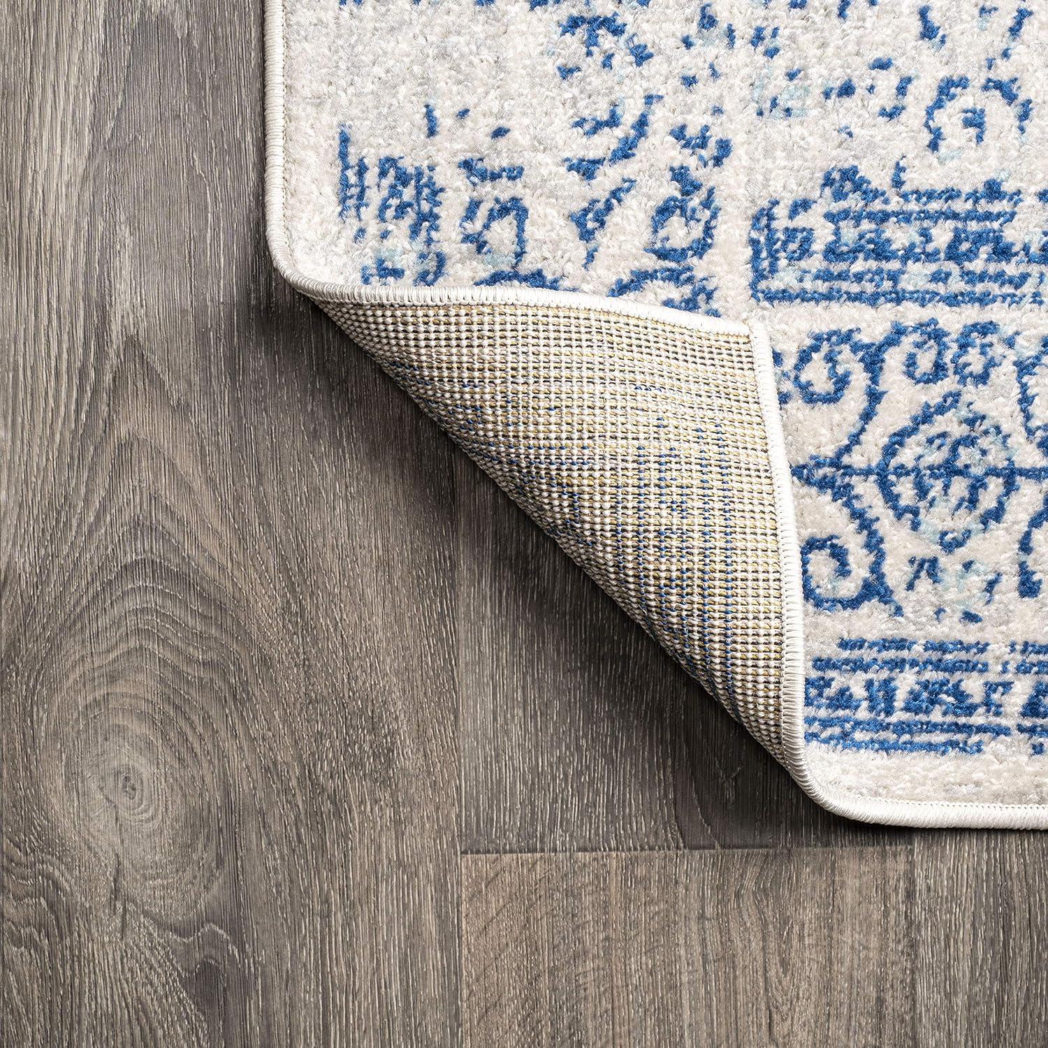 imageJONATHAN Y Bohemian Ferro Filigree Blue Runner Rug 2x8 Vintage Casual Transitional EasyCleaning for Living Room Bedroom Kitchen Pet Friendly NonShedding BMF108B28CreamBlue