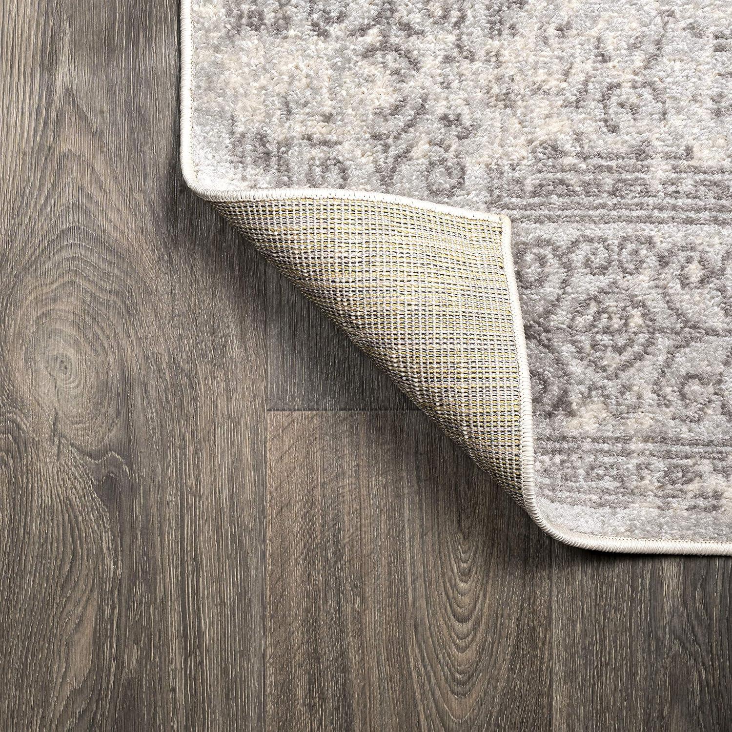 imageJONATHAN Y Bohemian Ferro Filigree Blue Runner Rug 2x8 Vintage Casual Transitional EasyCleaning for Living Room Bedroom Kitchen Pet Friendly NonShedding BMF108B28GrayDark Gray