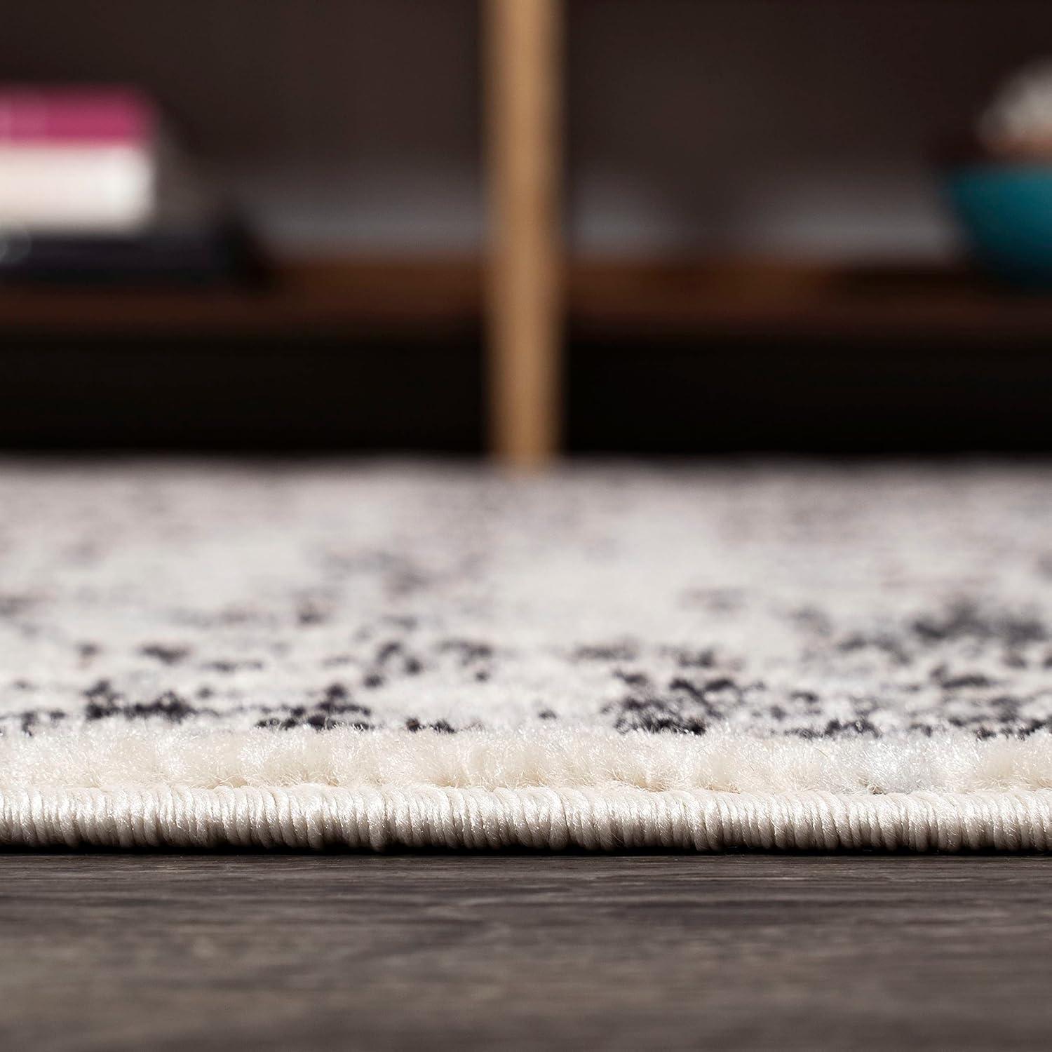 imageJONATHAN Y Bohemian Ferro Filigree Blue Runner Rug 2x8 Vintage Casual Transitional EasyCleaning for Living Room Bedroom Kitchen Pet Friendly NonShedding BMF108B28GrayBlack