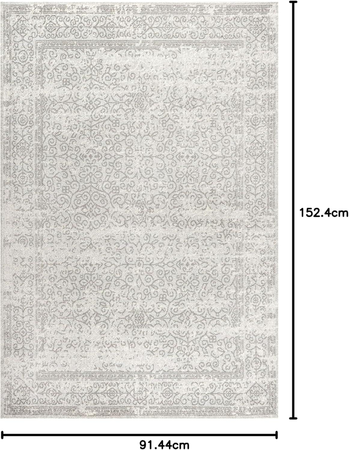 imageJONATHAN Y Bohemian Ferro Filigree Blue Runner Rug 2x8 Vintage Casual Transitional EasyCleaning for Living Room Bedroom Kitchen Pet Friendly NonShedding BMF108B28GrayDark Gray