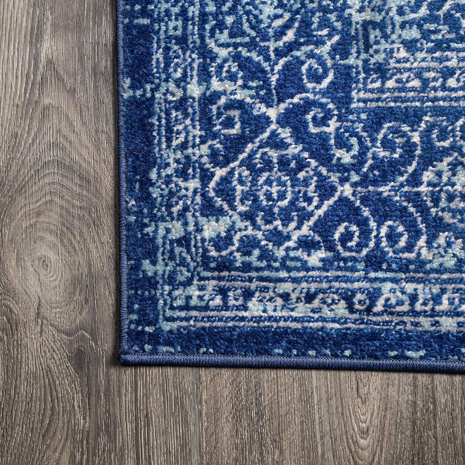 imageJONATHAN Y Bohemian Ferro Filigree Blue Runner Rug 2x8 Vintage Casual Transitional EasyCleaning for Living Room Bedroom Kitchen Pet Friendly NonShedding BMF108B28Blue