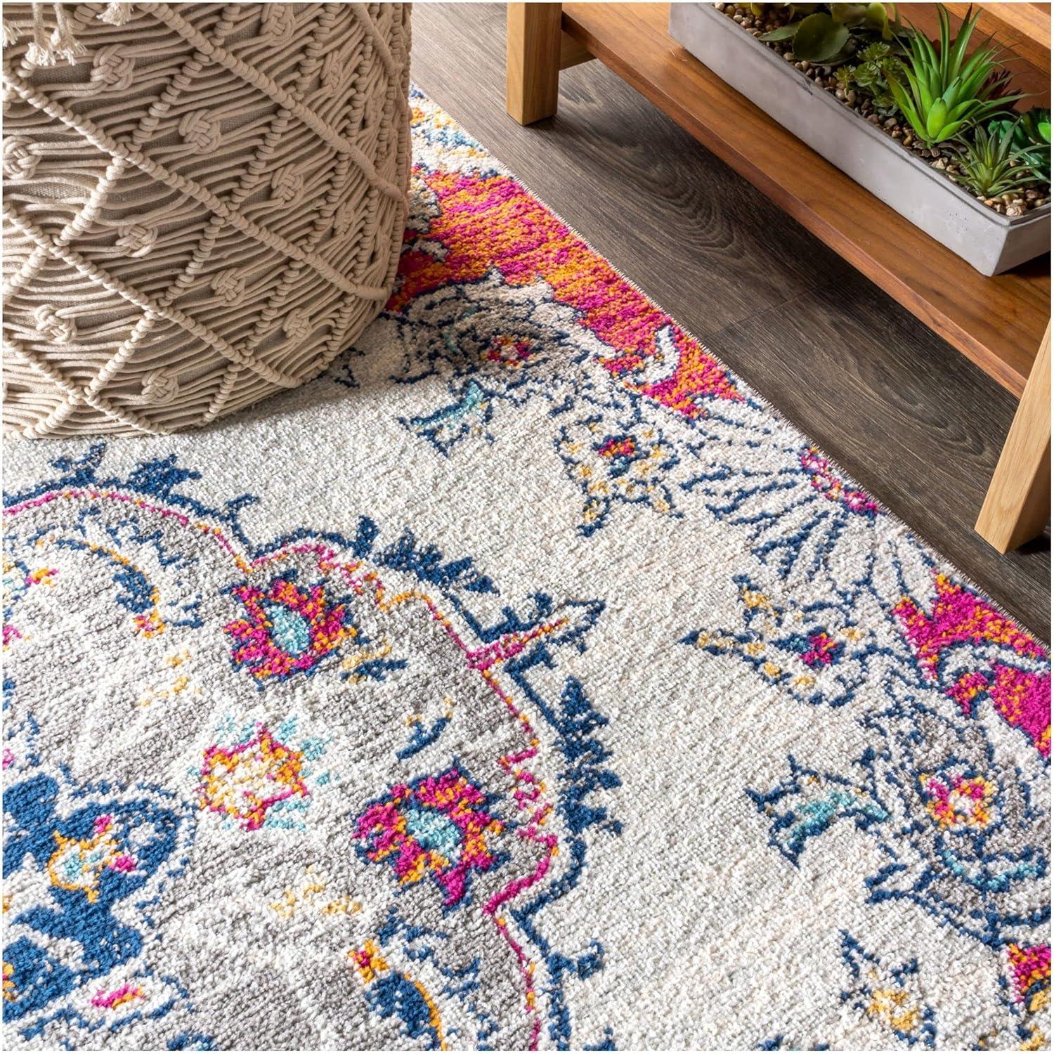 imageJONATHAN Y Boho Vintage Multi Runner Rug 2x8 Bohemian Flair Medallion Chic Floral Easy Cleaning High Traffic for Living Room Bedroom Kitchen Pet Friendly NonShedding BMF105A28Multi Color