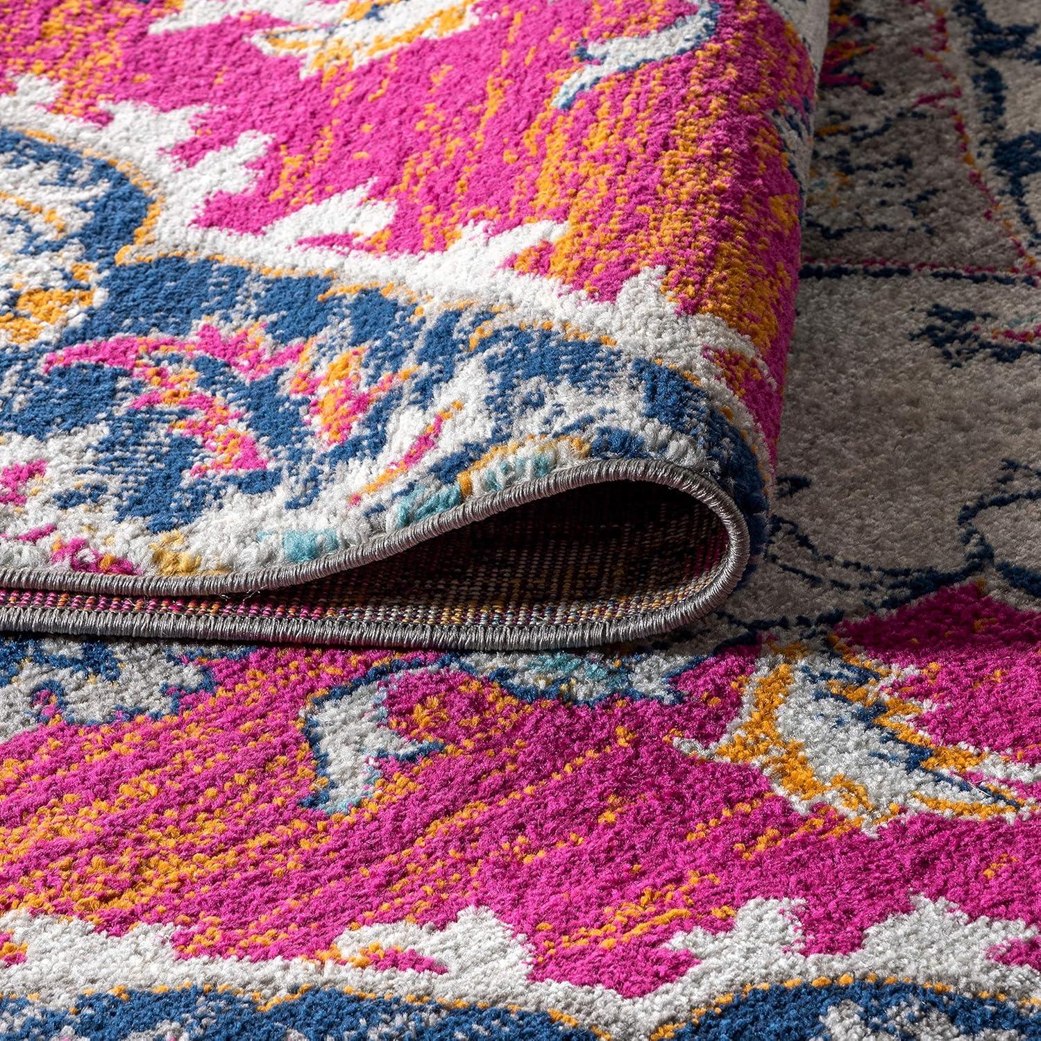 imageJONATHAN Y Boho Vintage Multi Runner Rug 2x8 Bohemian Flair Medallion Chic Floral Easy Cleaning High Traffic for Living Room Bedroom Kitchen Pet Friendly NonShedding BMF105A28Multi Color